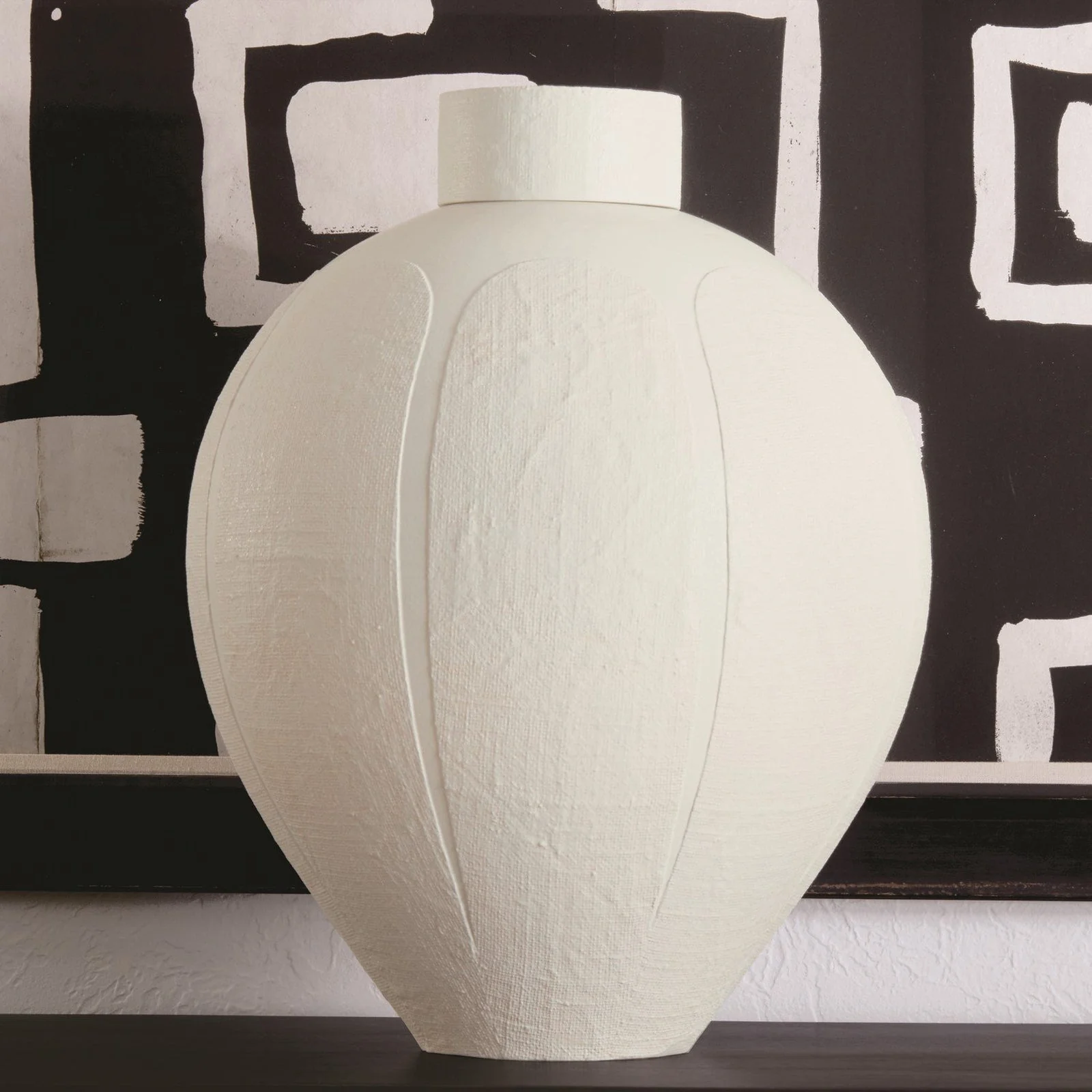 Global Views Linen Jar-Soft White - Image 2