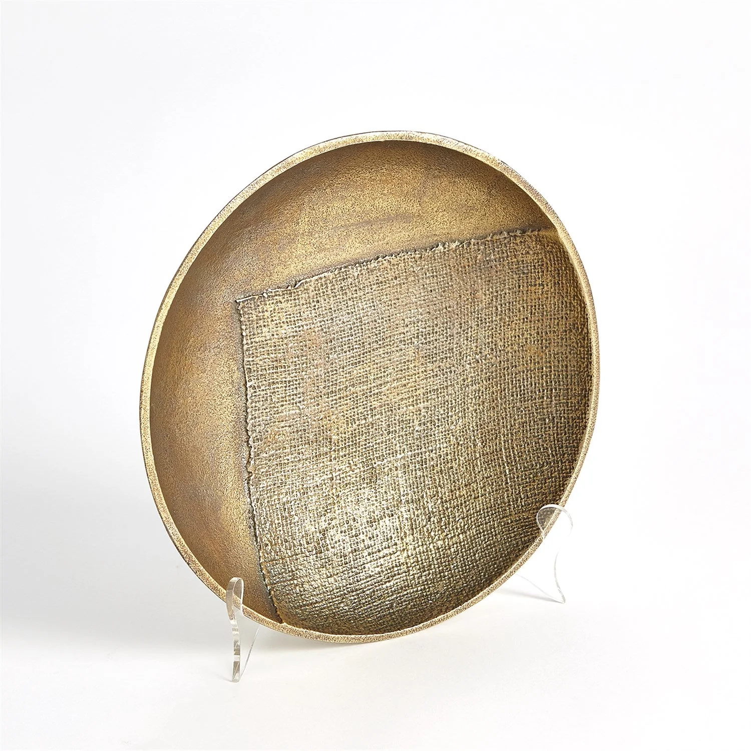 Global Views Linen Round Tray - Brass - Image 10