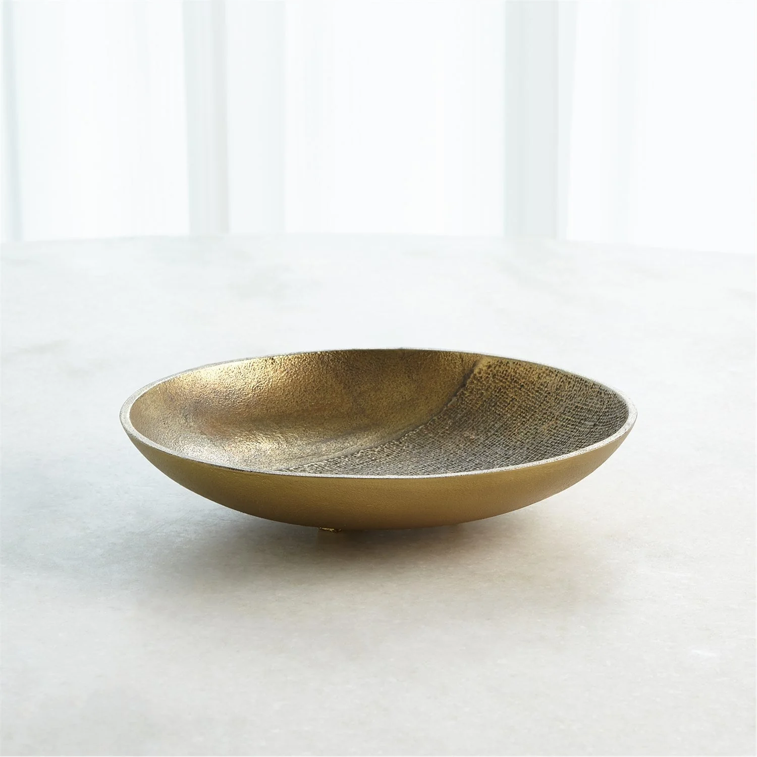 Global Views Linen Round Tray - Brass - Image 12
