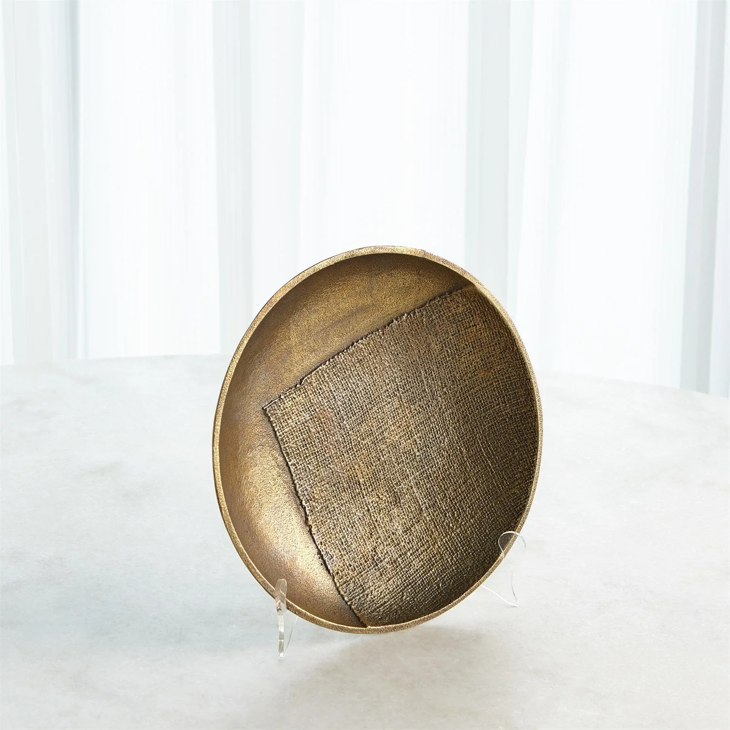 Global Views Linen Round Tray - Brass - Image 13