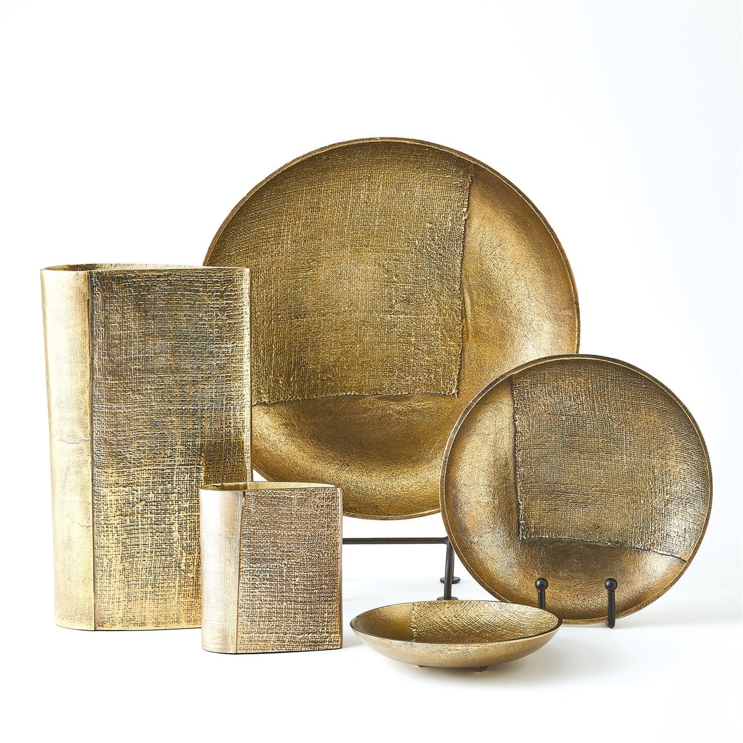 Global Views Linen Round Tray - Brass - Image 3