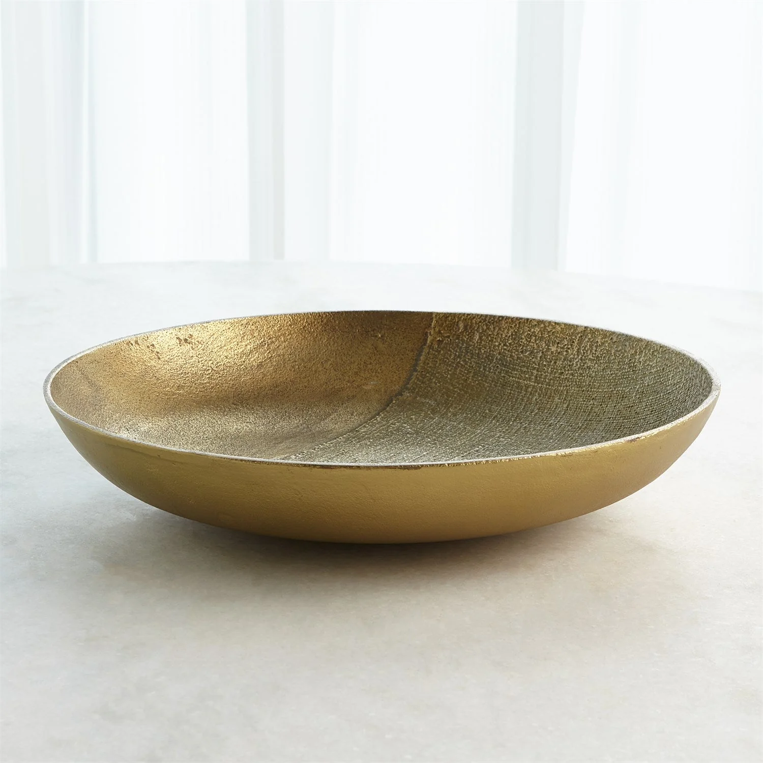 Global Views Linen Round Tray - Brass - Image 4