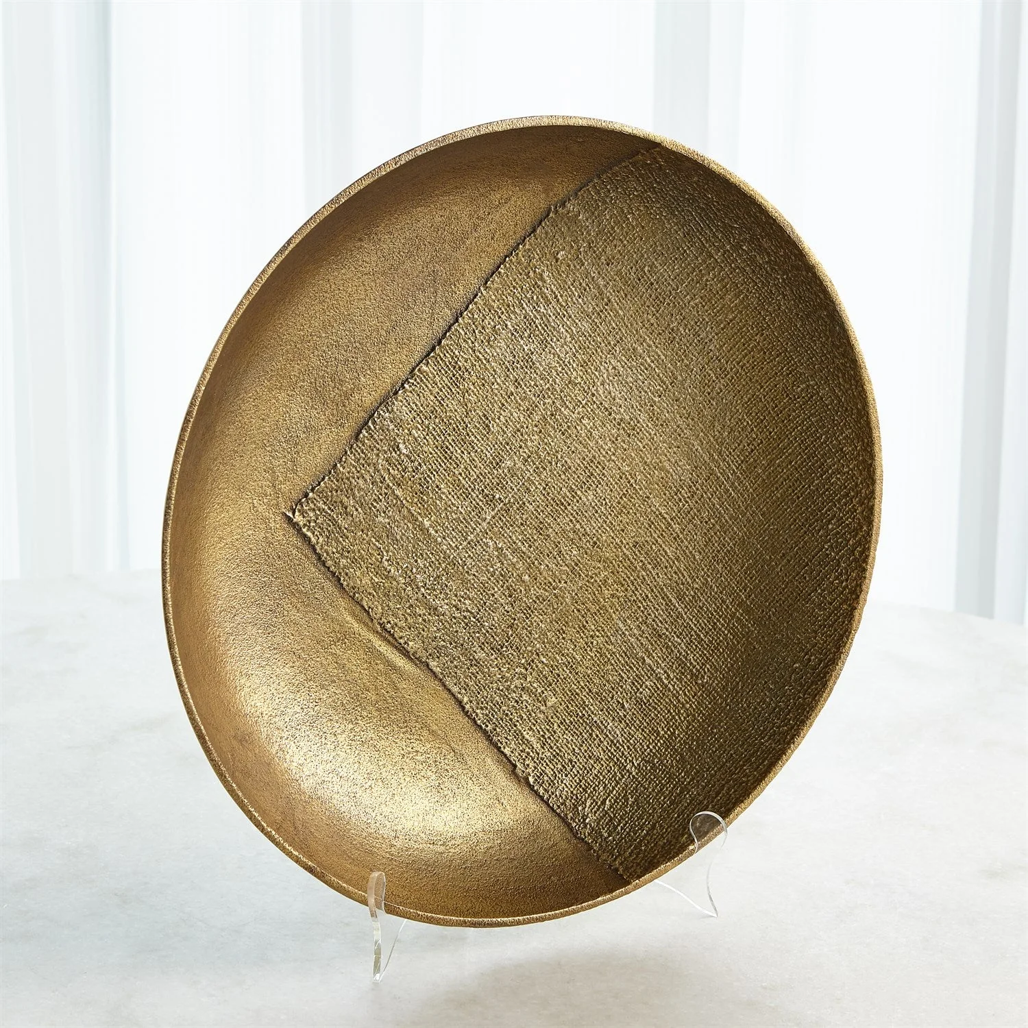 Global Views Linen Round Tray - Brass - Image 7