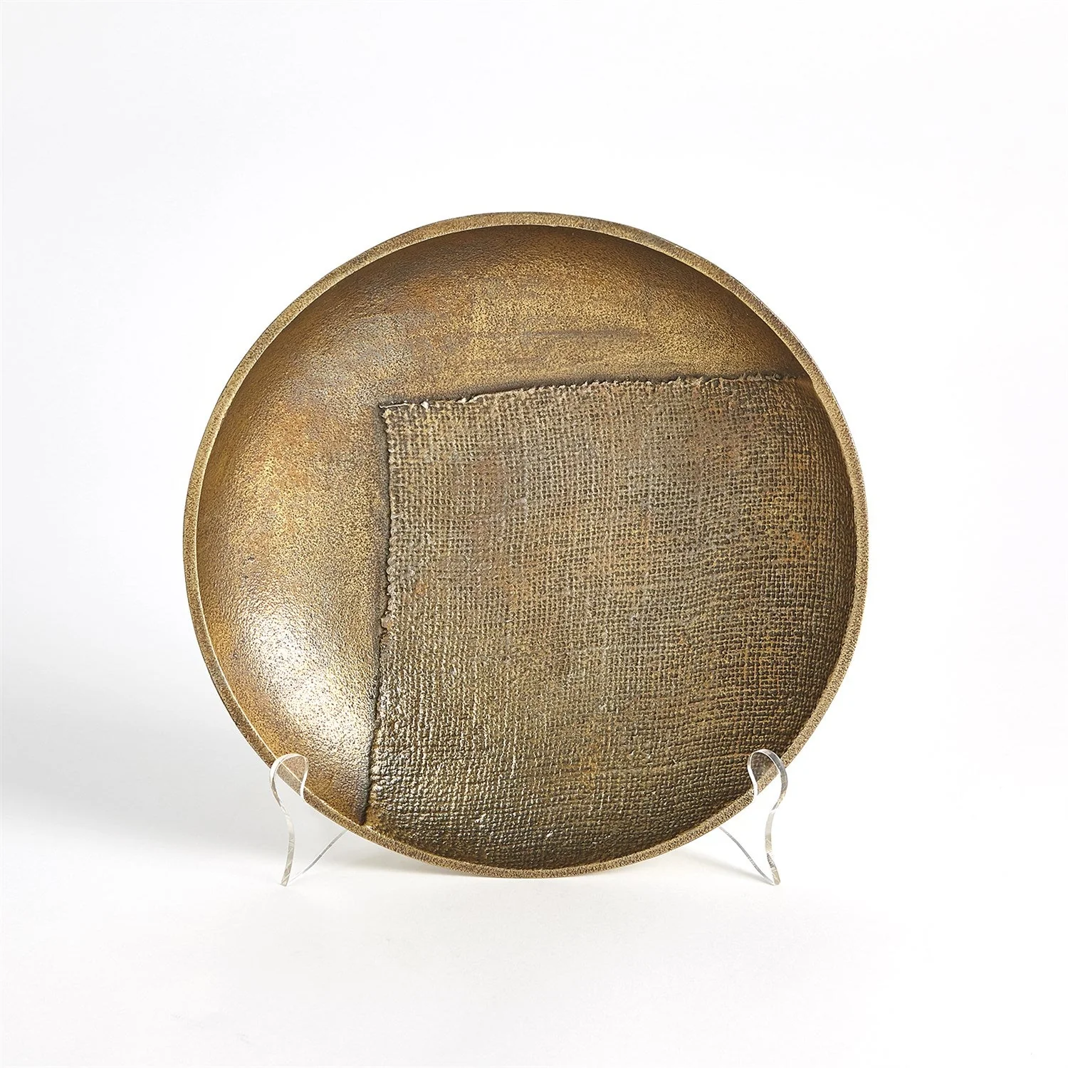 Global Views Linen Round Tray - Brass - Image 9