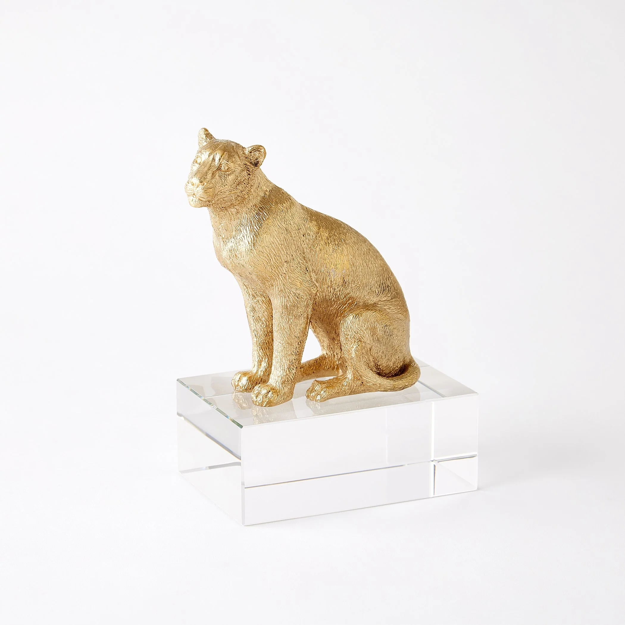 Global Views Lion & Lioness Sculpture Brass/Crystal - Image 10