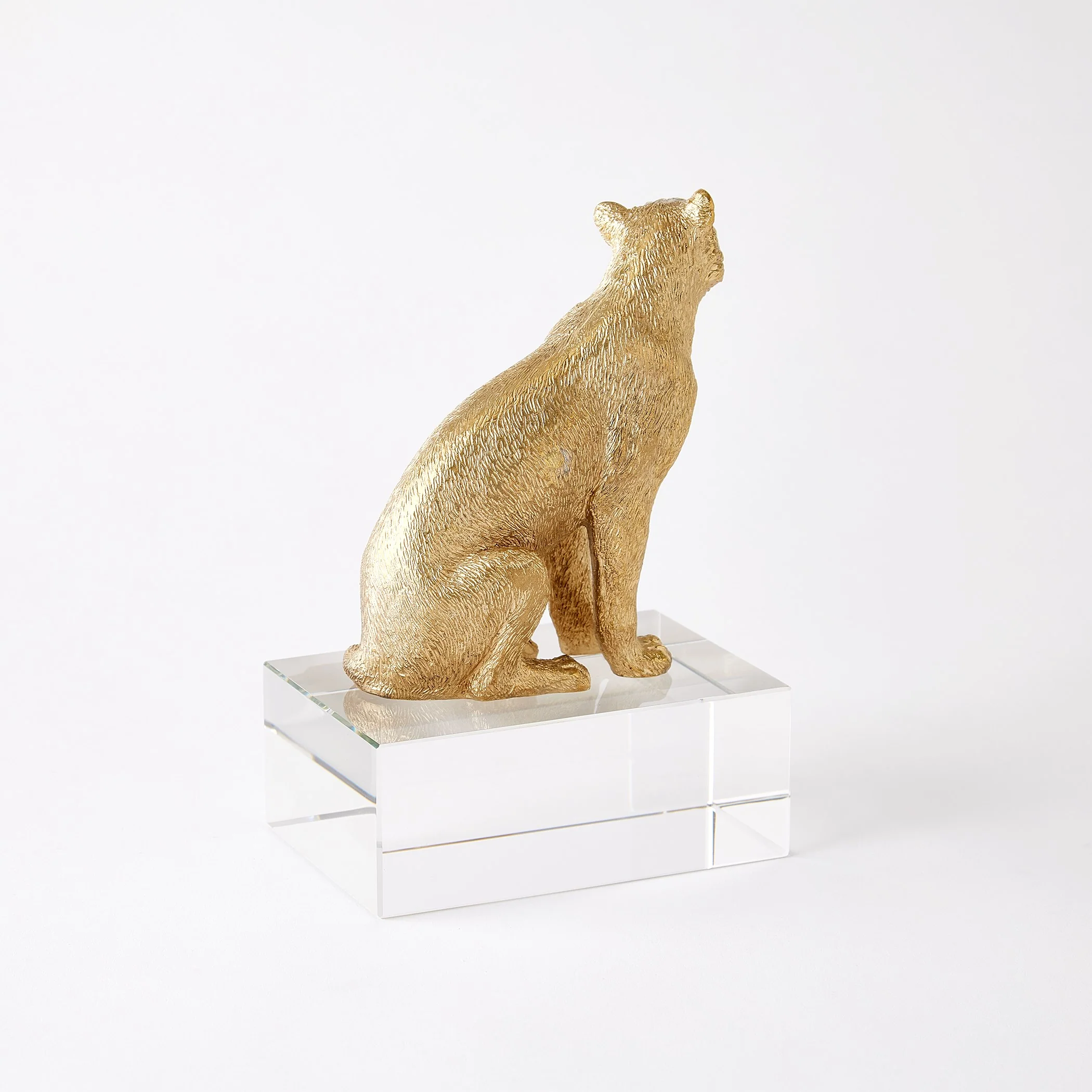 Global Views Lion & Lioness Sculpture Brass/Crystal - Image 11