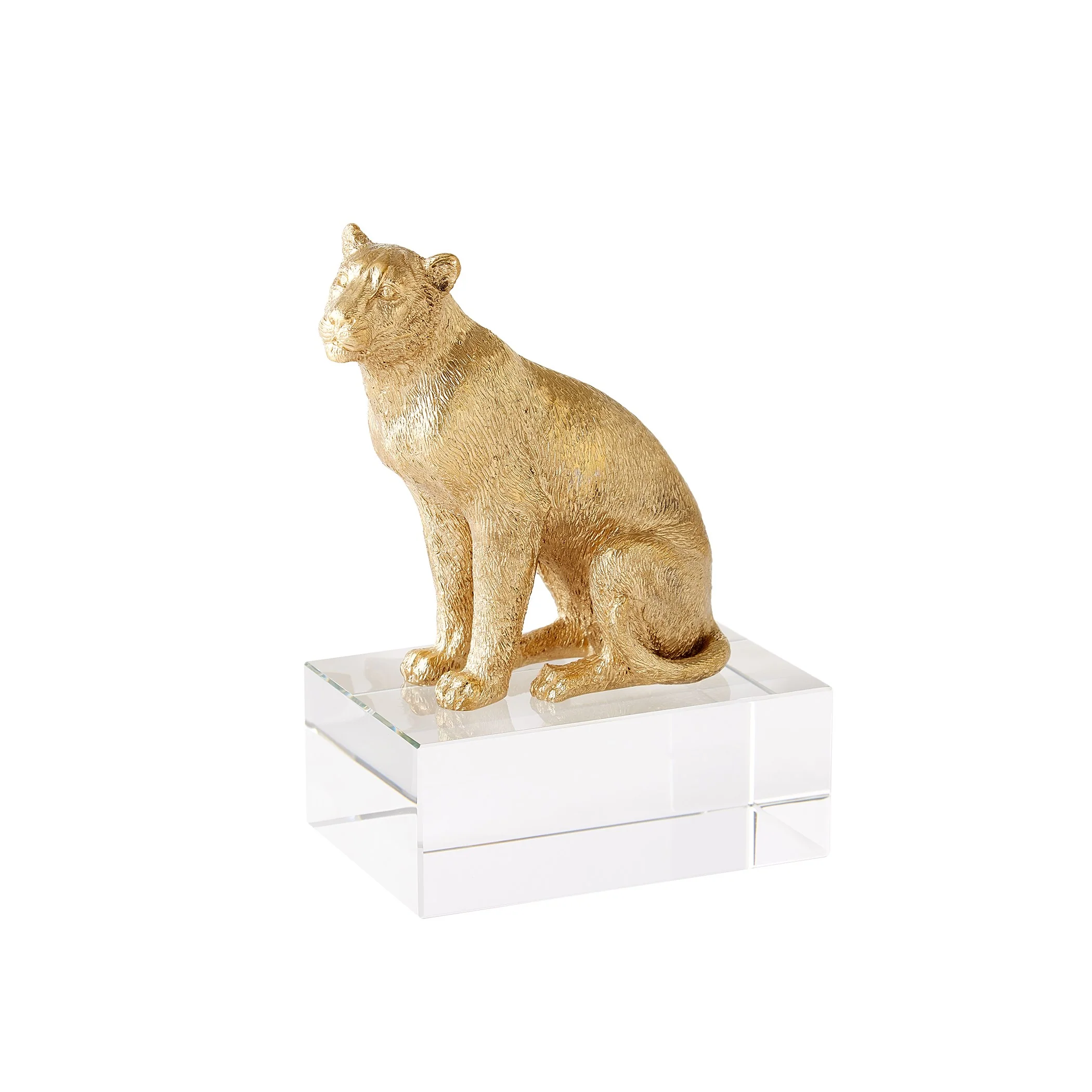 Global Views Lion & Lioness Sculpture Brass/Crystal - Image 14