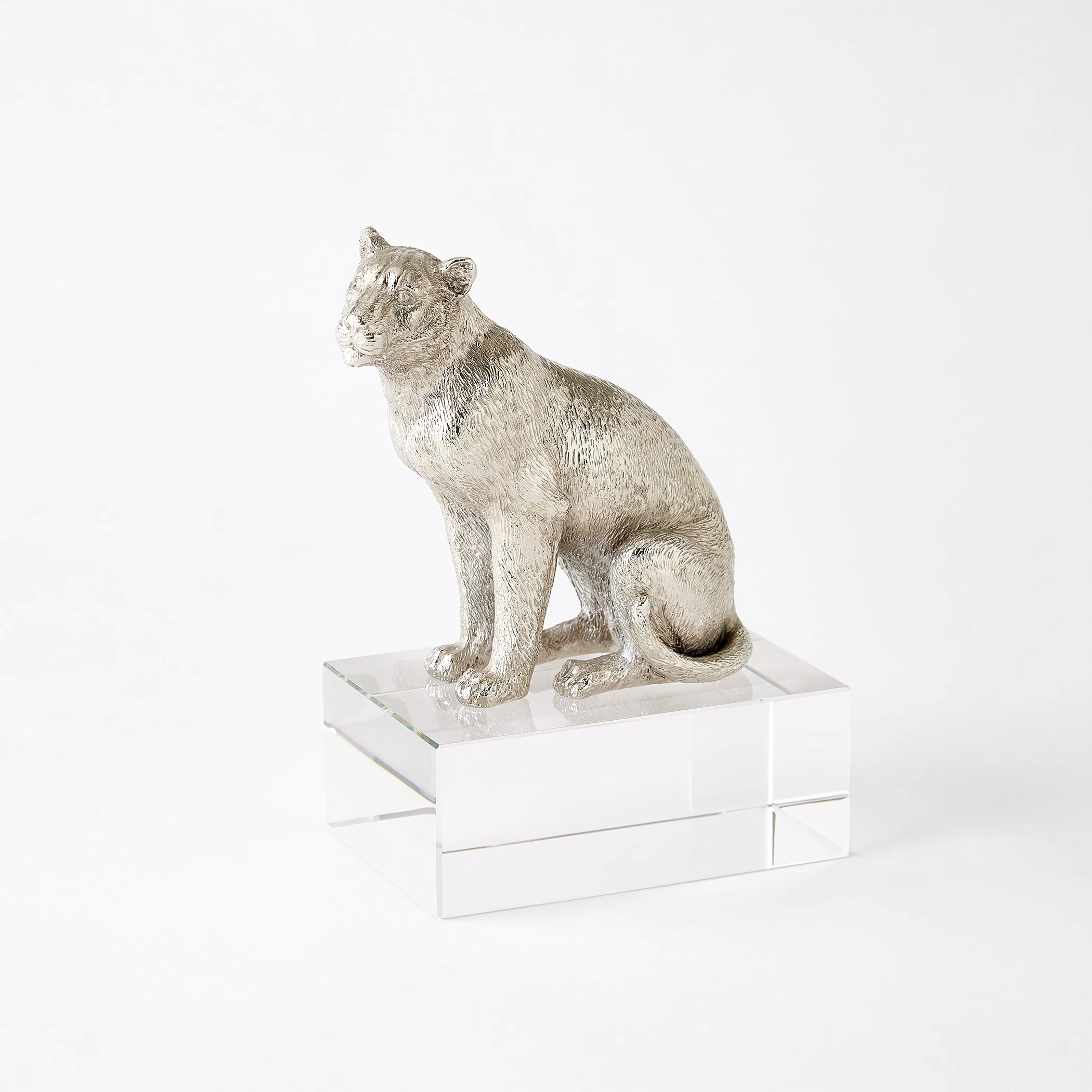 Global Views Lion/Lioness Sculpture Nickel/Crystal - Image 6