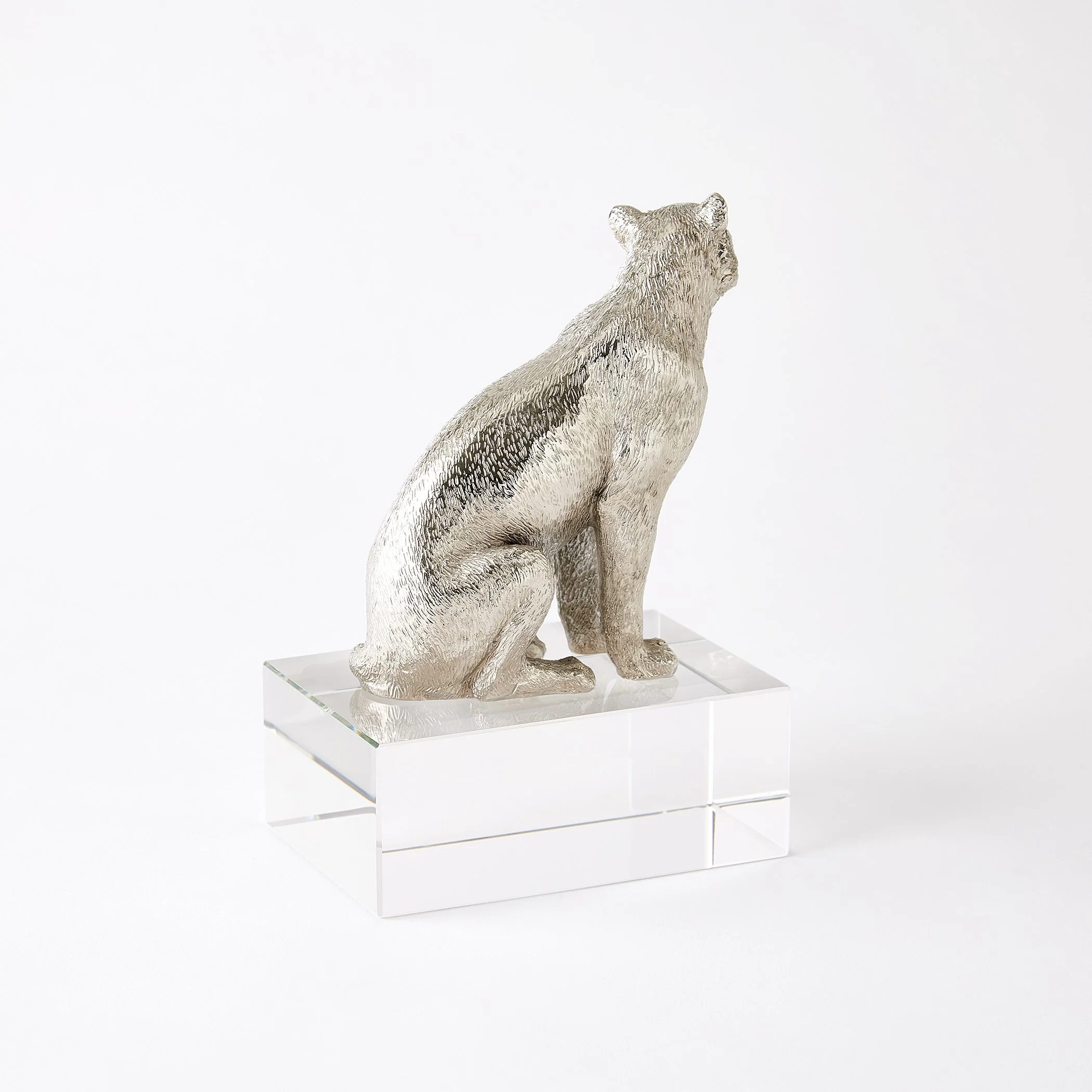 Global Views Lion/Lioness Sculpture Nickel/Crystal - Image 7