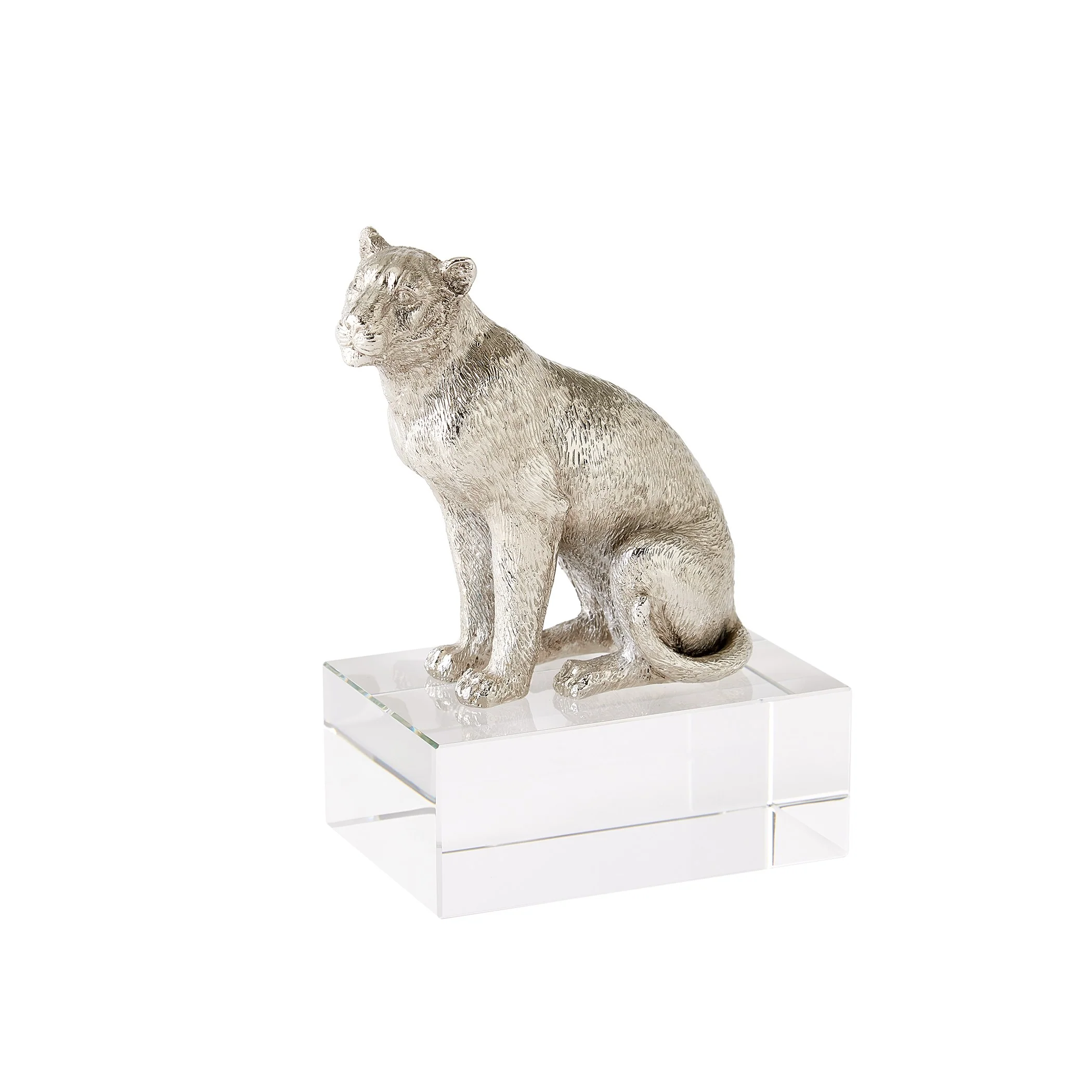 Global Views Lion/Lioness Sculpture Nickel/Crystal - Image 8