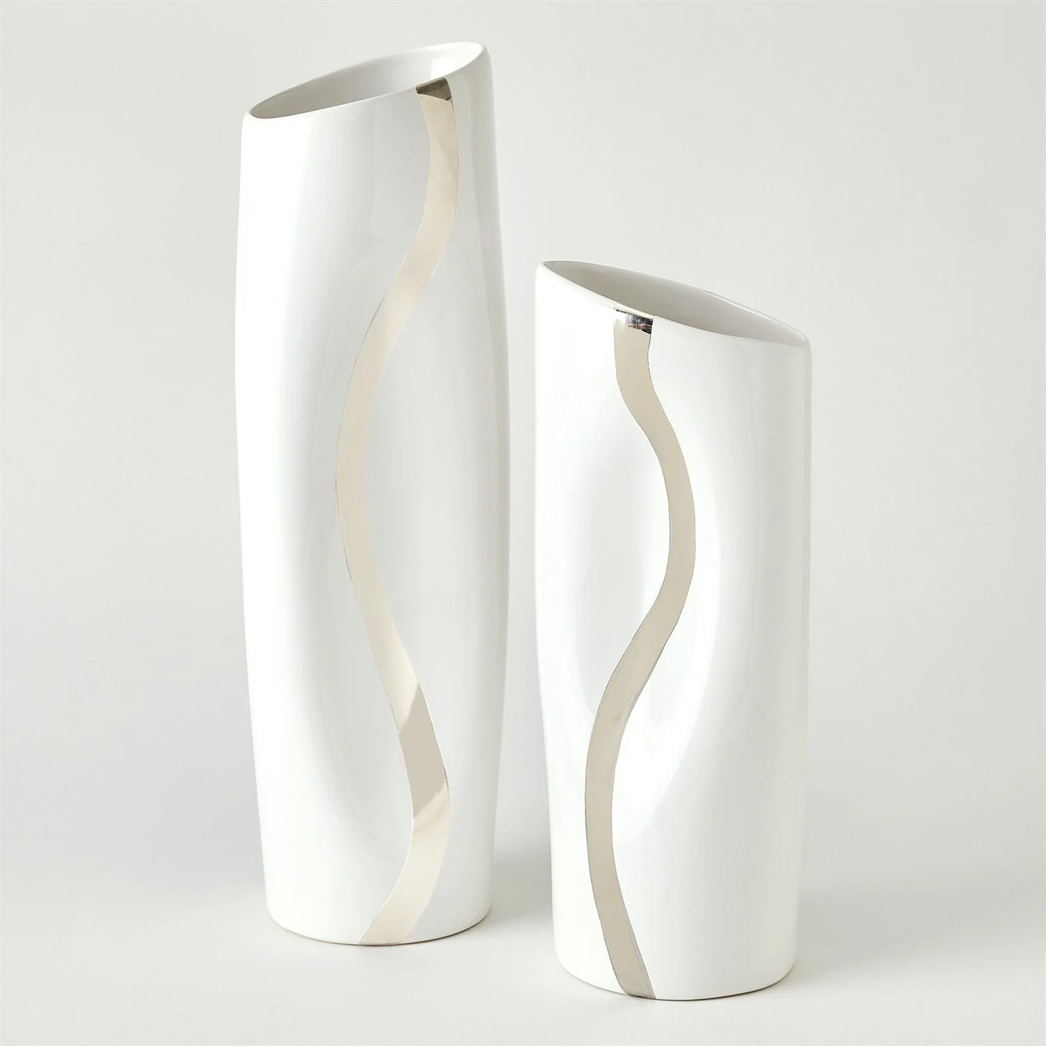 Global Views Loose Stripe Vase - Platinum - Image 2