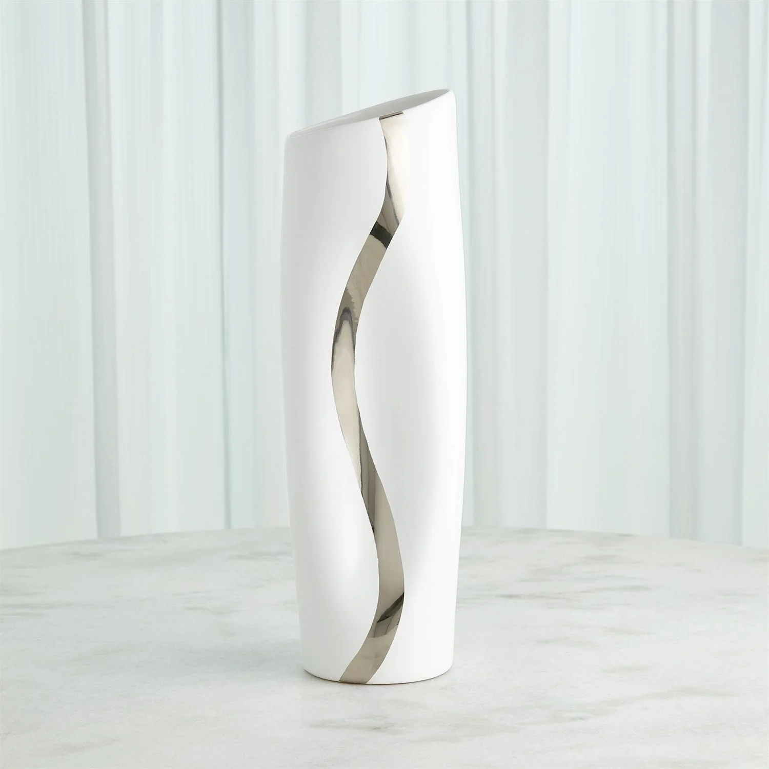 Global Views Loose Stripe Vase - Platinum - Image 3