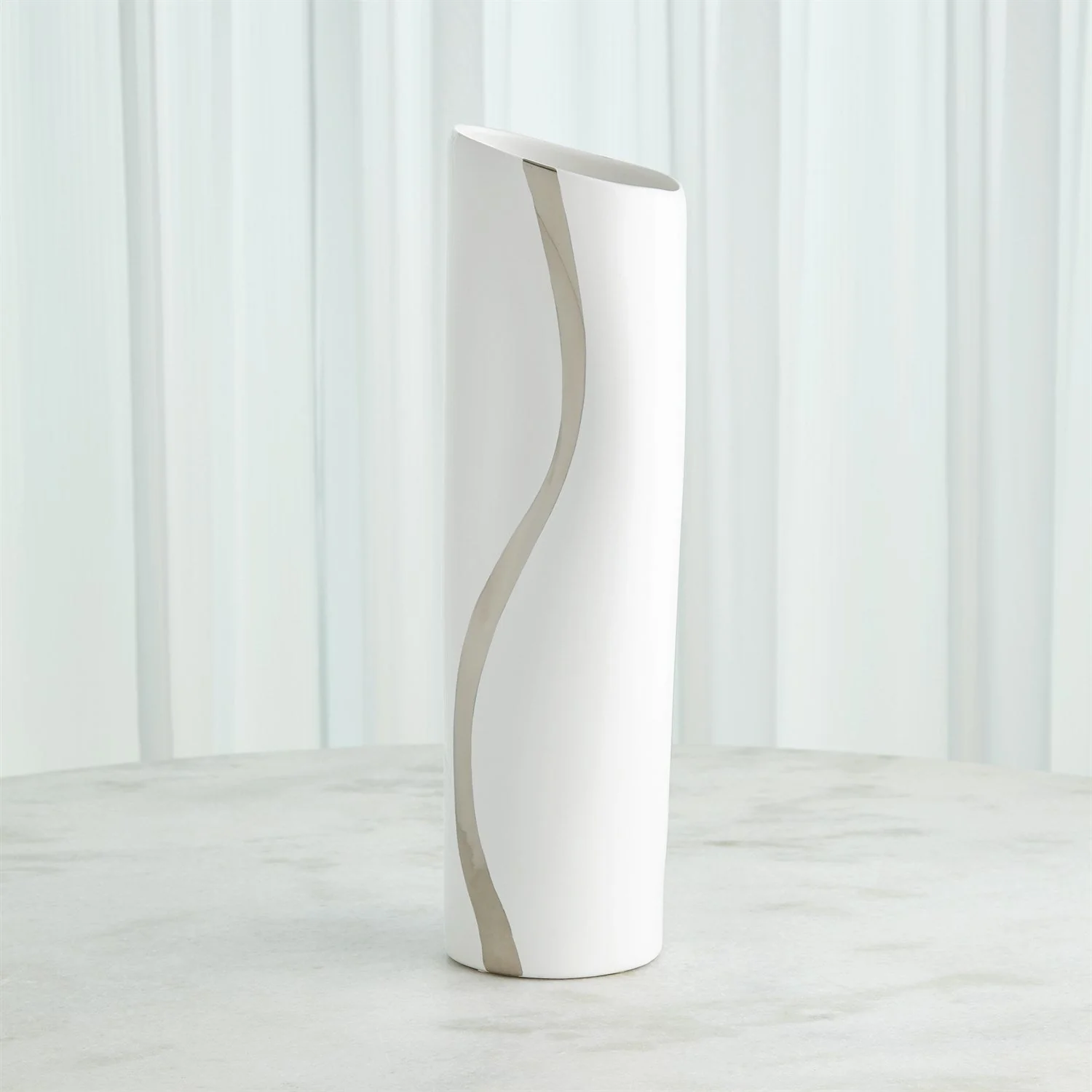 Global Views Loose Stripe Vase - Platinum - Image 4