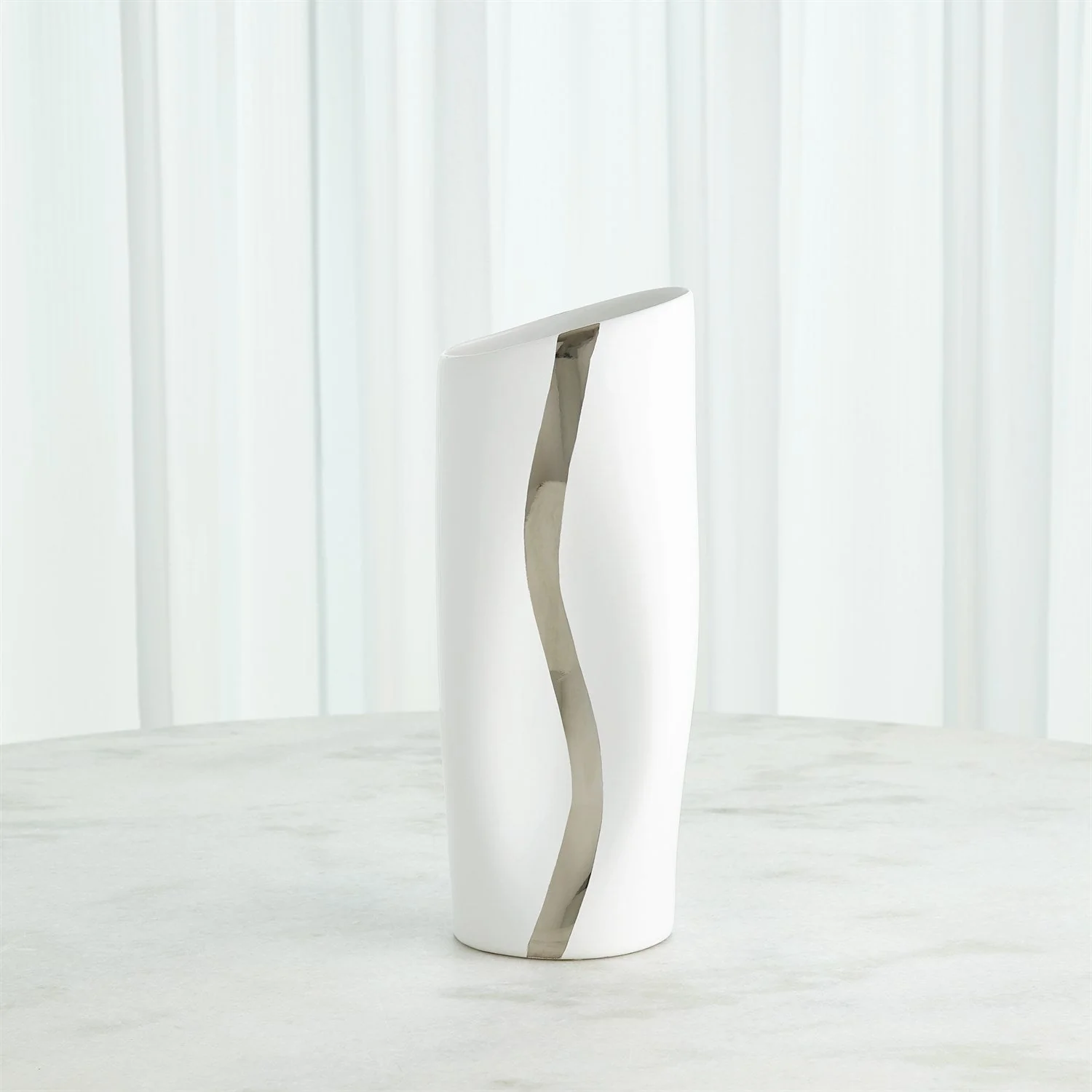 Global Views Loose Stripe Vase - Platinum - Image 6