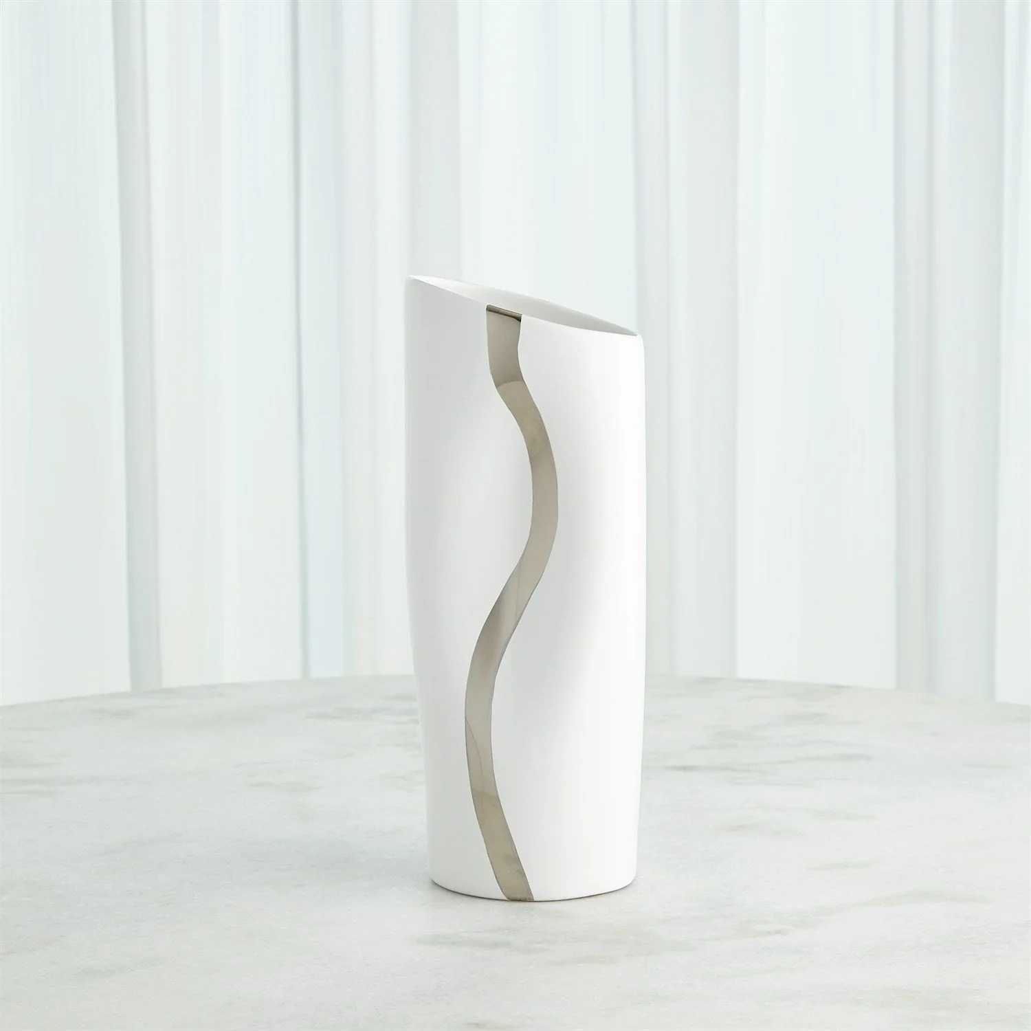 Global Views Loose Stripe Vase - Platinum - Image 7