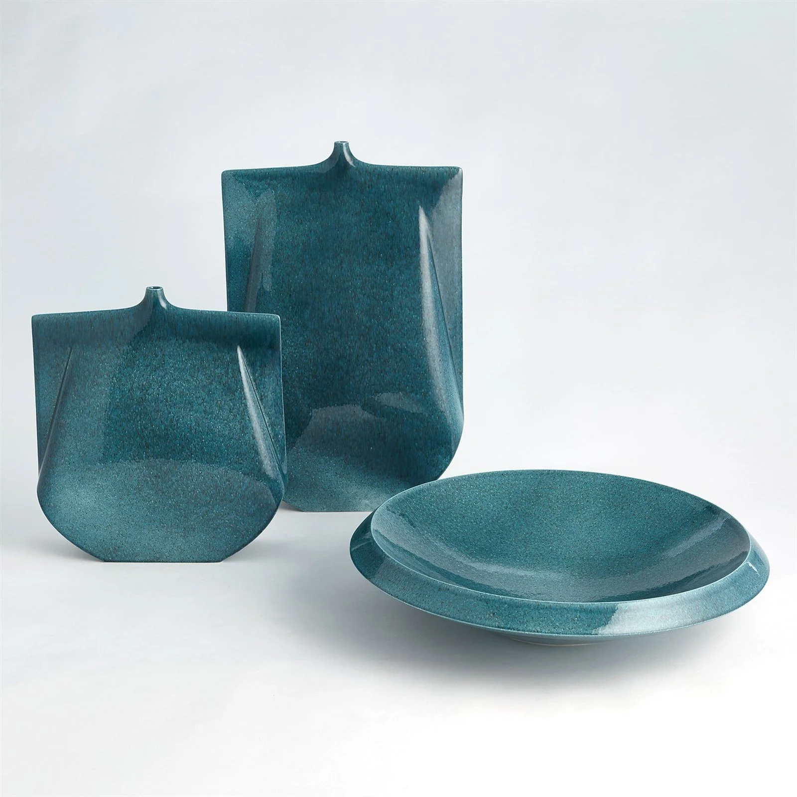 Global Views Low Bowl-Round-Teal - Image 4