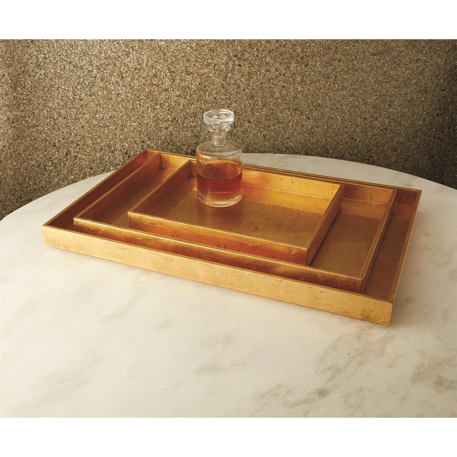 Global Views Luxe Gold Leaf Rectangle Tray - Image 4