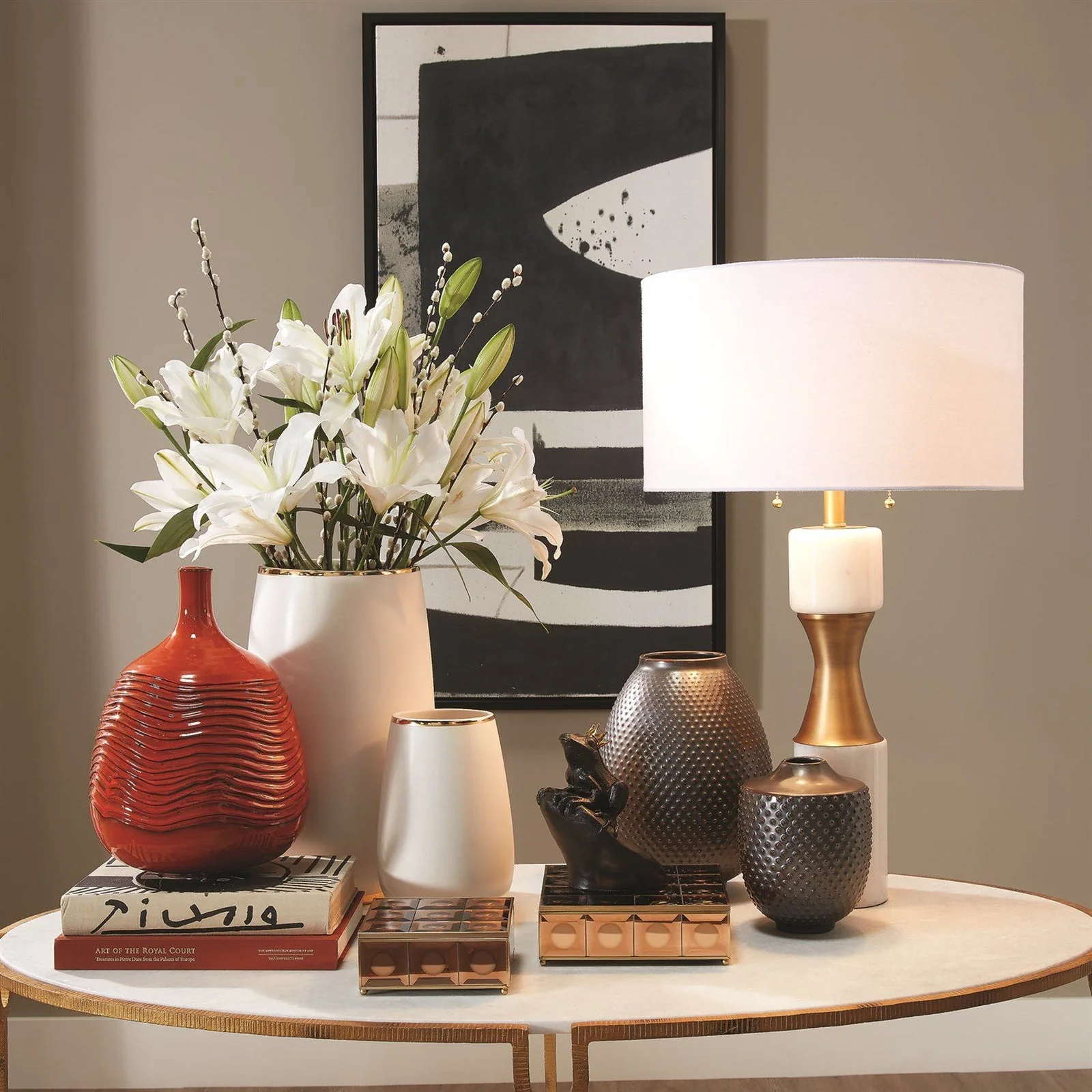 Global Views Marble Cinch Lamp - White - Image 3