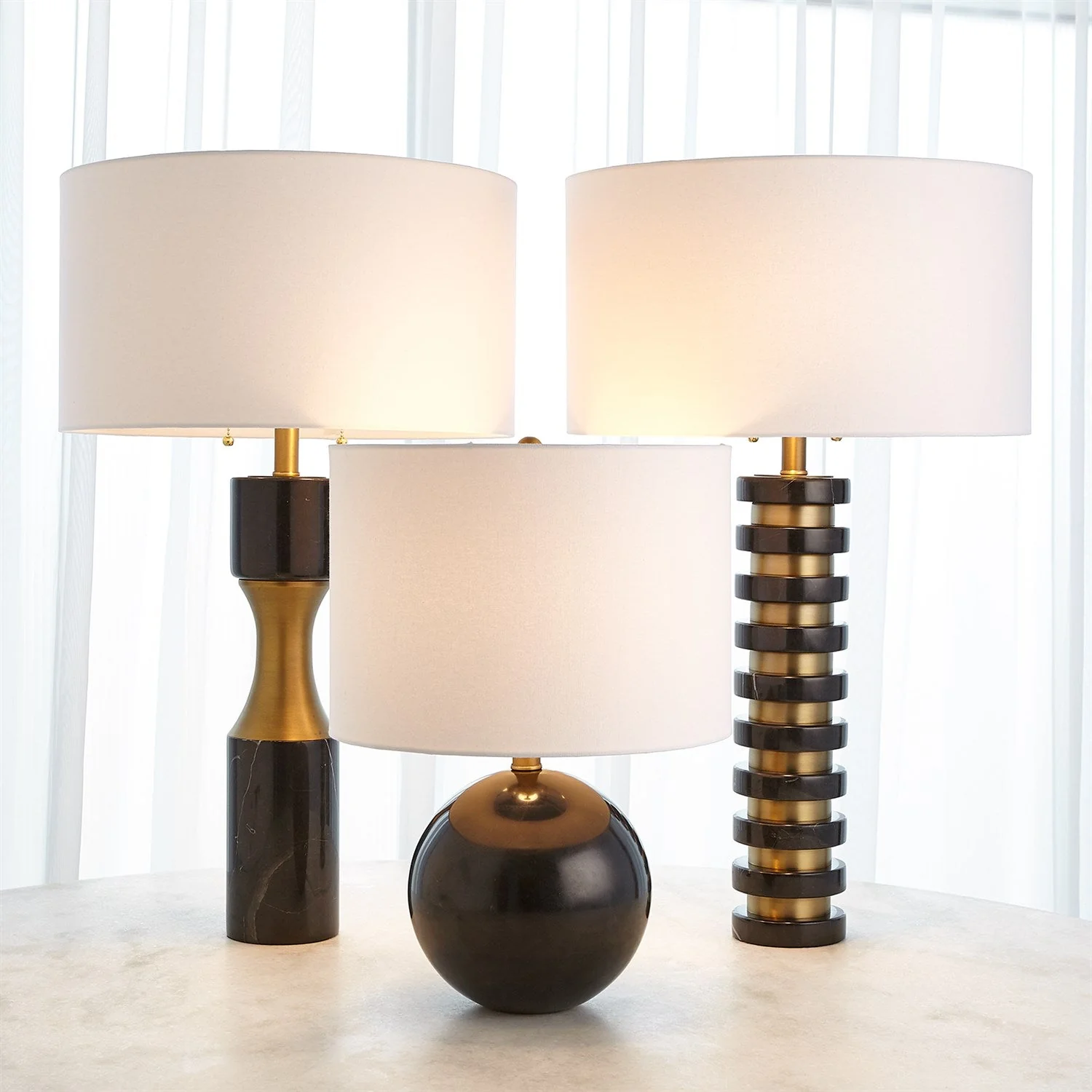 Global Views Marble Cinch Lamp - Black - Image 5