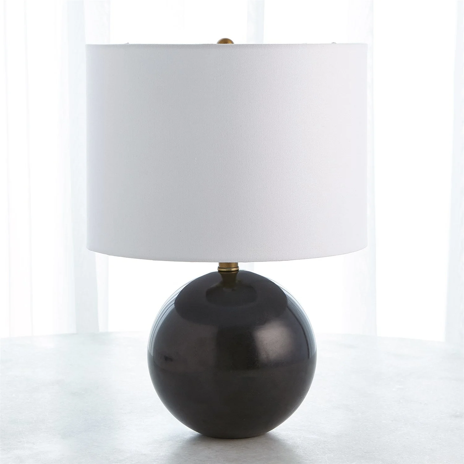 Global Views Marble Sphere Lamp - Black - Image 3