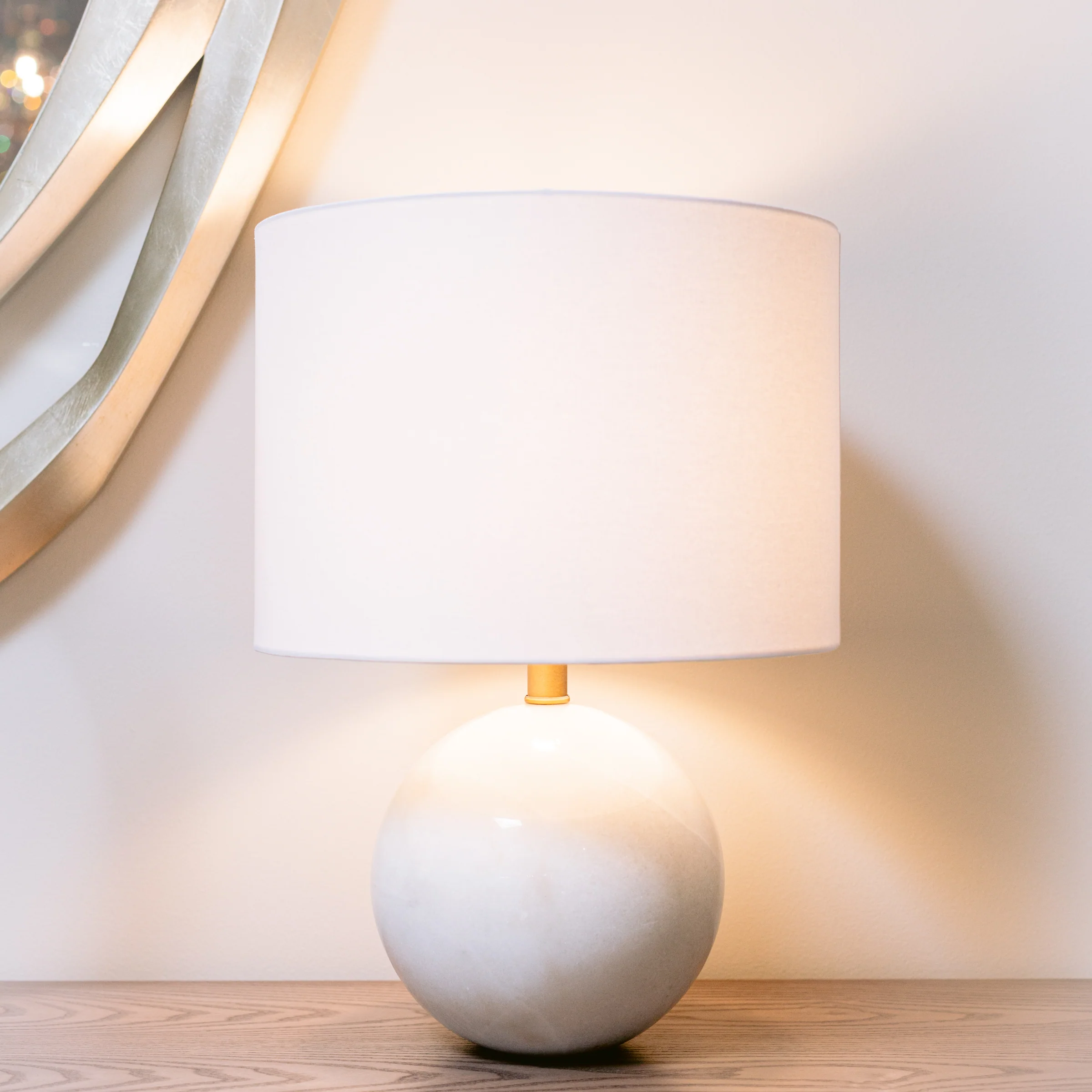 Global Views Marble Sphere Lamp Floor Sample - Image 3