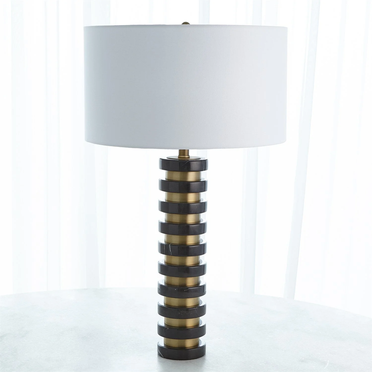 Global Views Marble Stack Lamp - Black - Image 5
