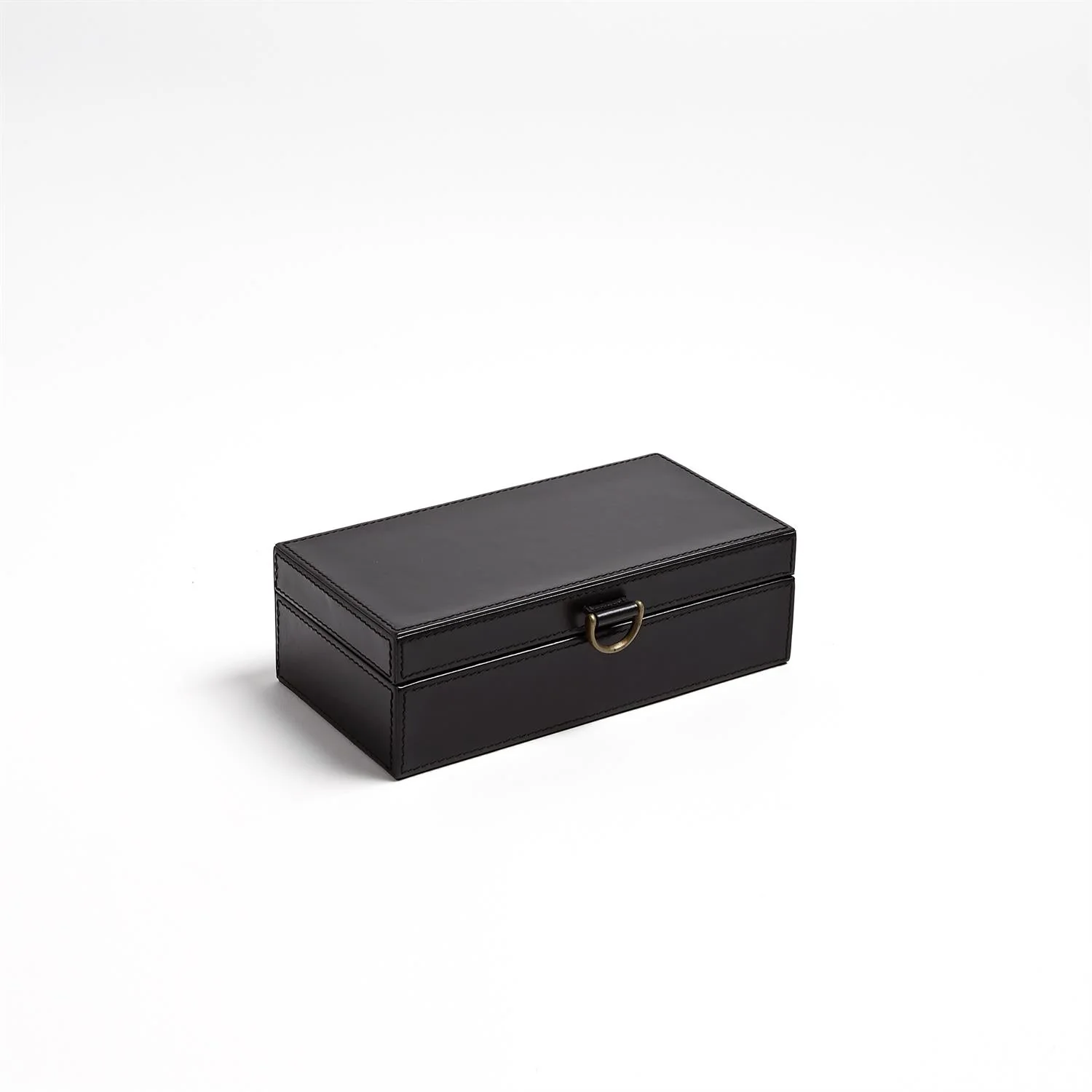 Global Views Marbled Leather D Ring Box - Black - Image 10