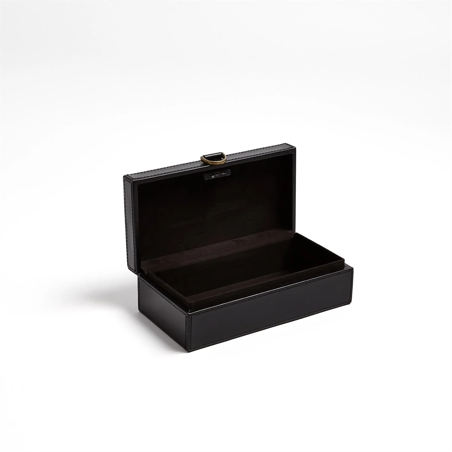 Global Views Marbled Leather D Ring Box - Black - Image 11