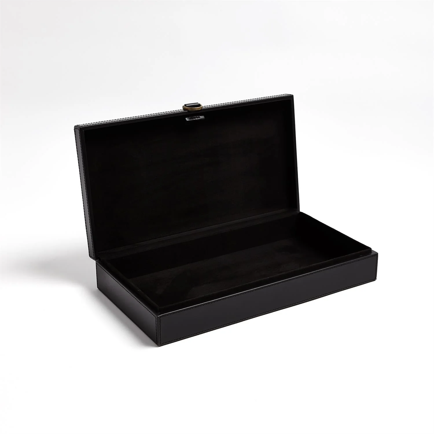 Global Views Marbled Leather D Ring Box - Black - Image 7