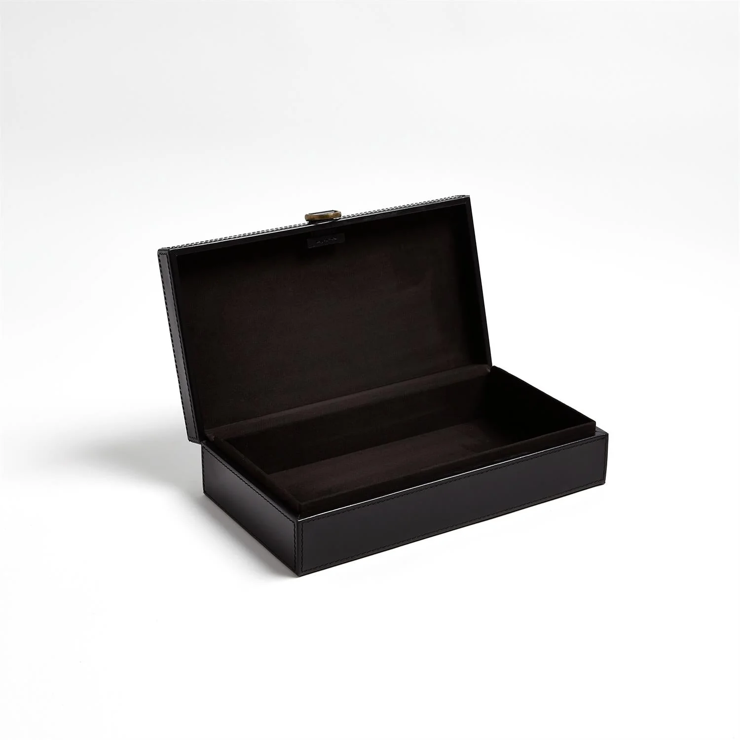 Global Views Marbled Leather D Ring Box - Black - Image 9