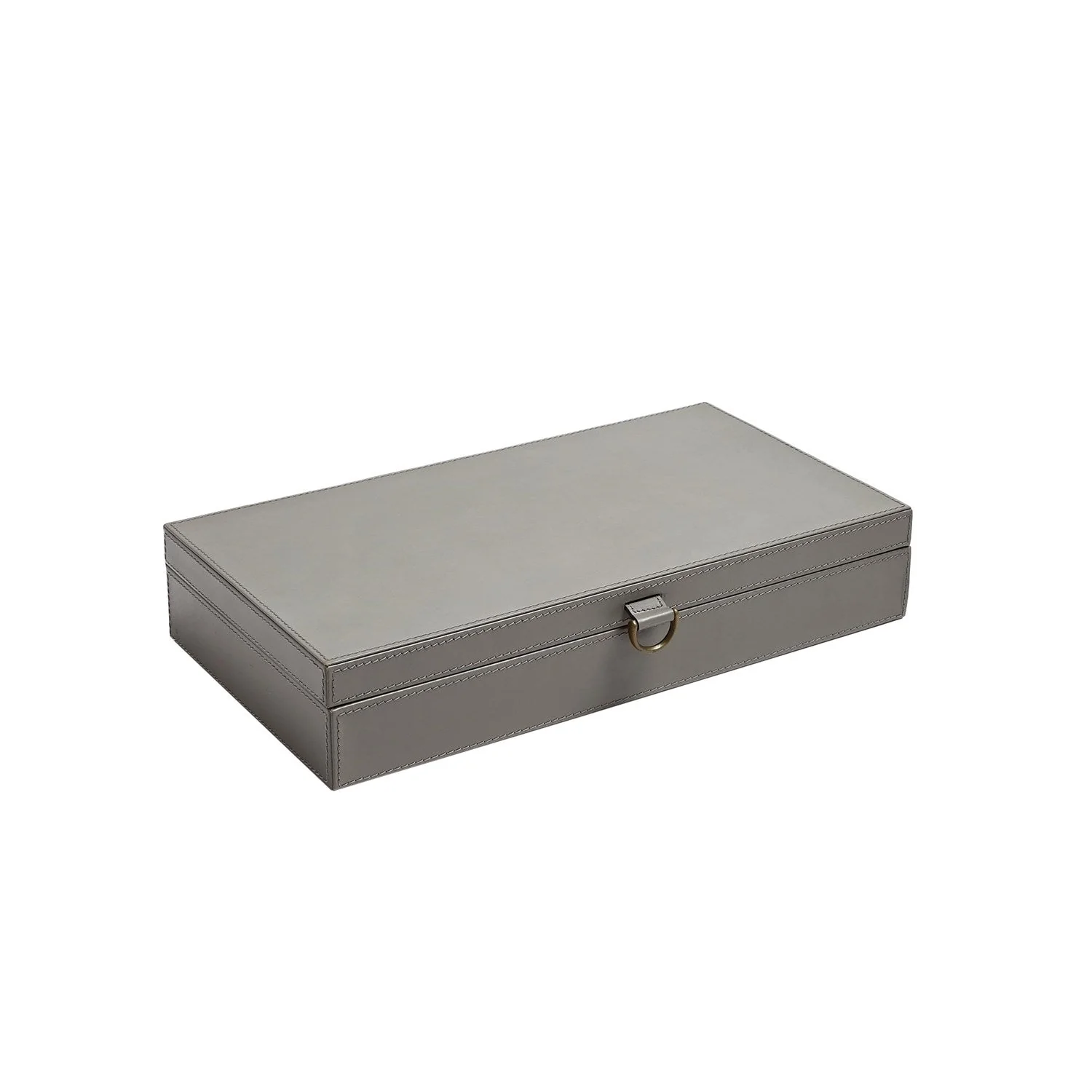 Global Views Marbled Leather D Ring Box - Dark Grey - Image 3