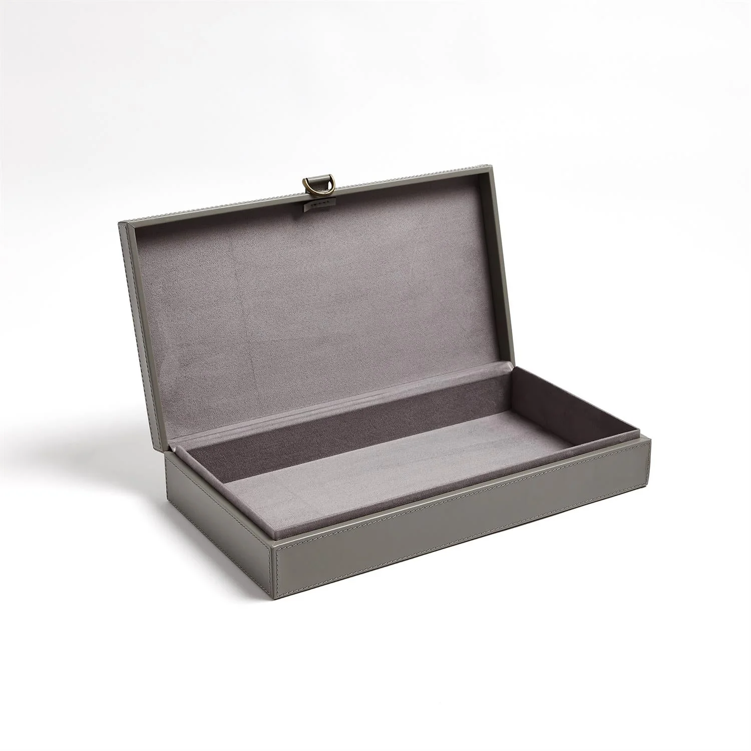 Global Views Marbled Leather D Ring Box - Dark Grey - Image 4