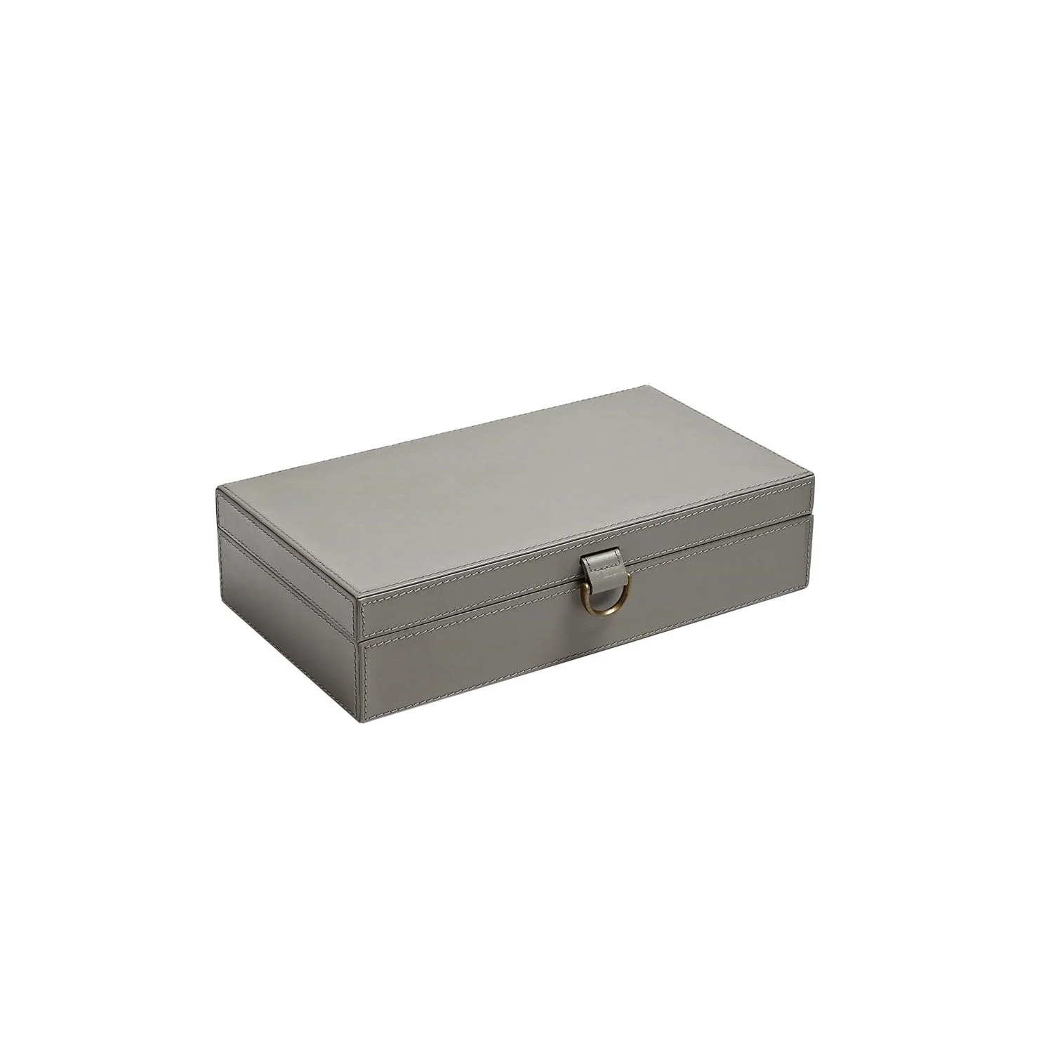 Global Views Marbled Leather D Ring Box - Dark Grey - Image 5