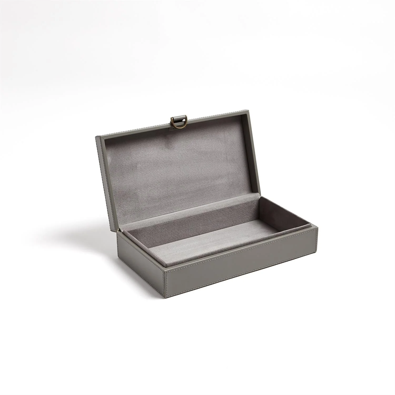 Global Views Marbled Leather D Ring Box - Dark Grey - Image 6