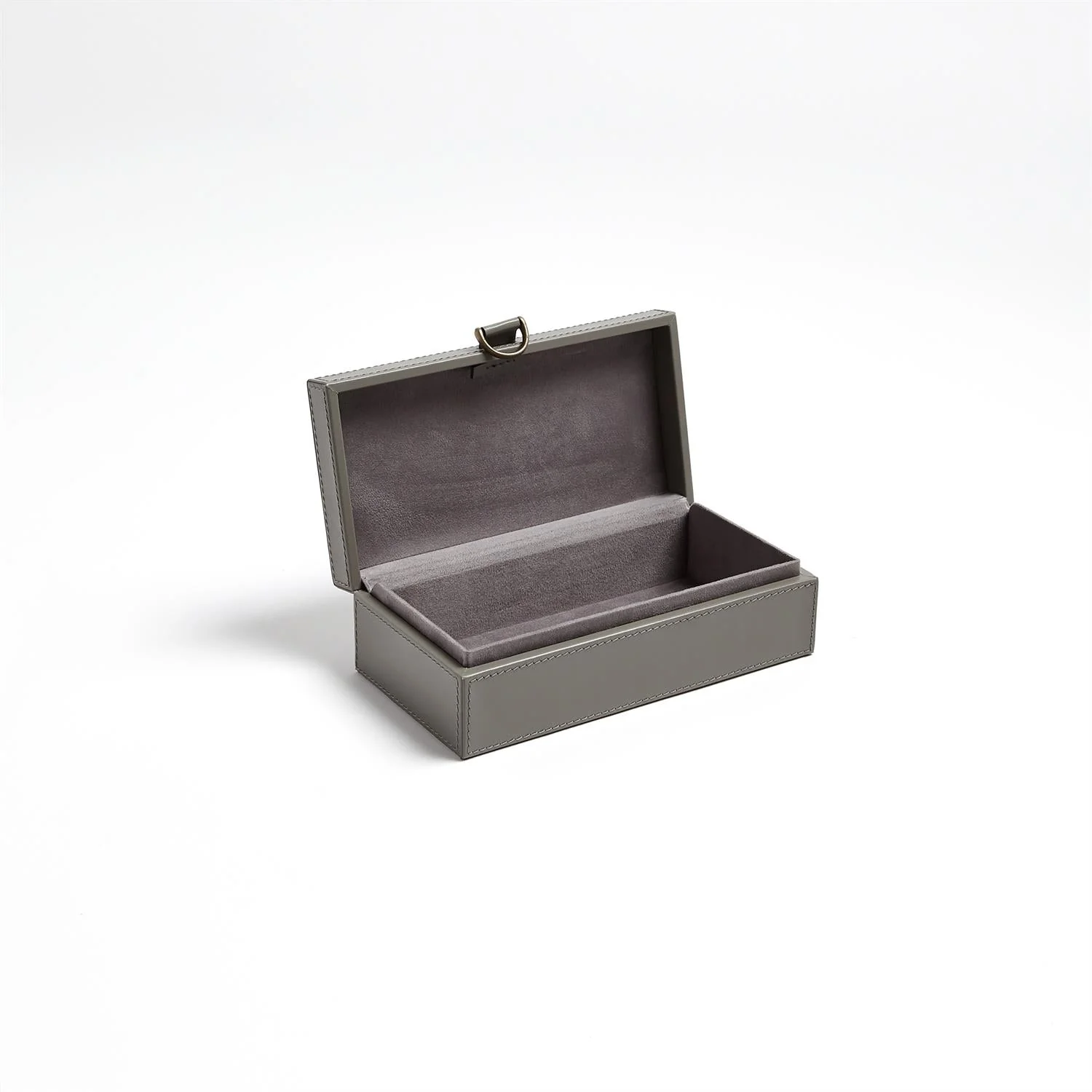 Global Views Marbled Leather D Ring Box - Dark Grey - Image 8