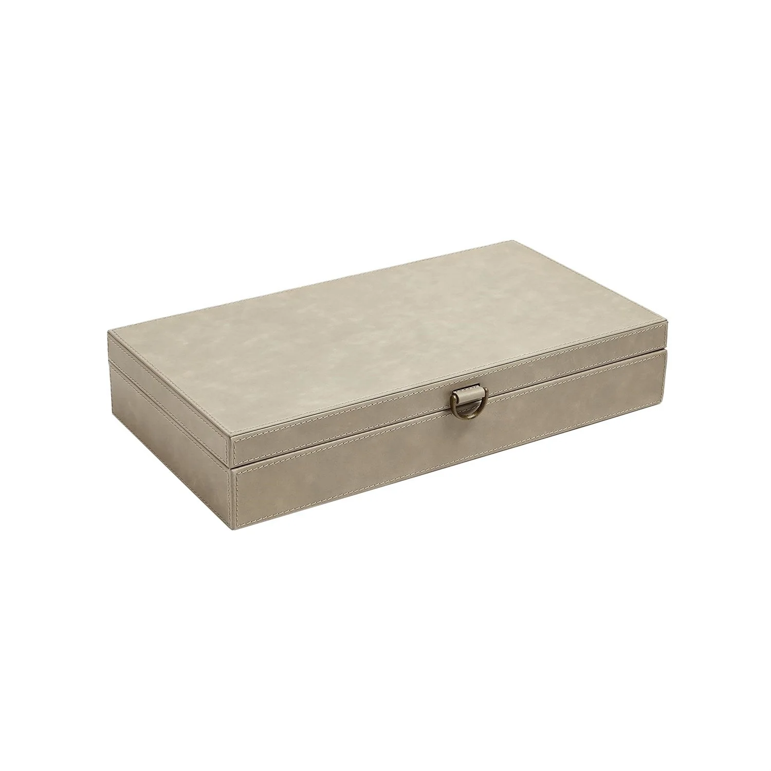 Global Views Marbled Leather D Ring Box - Light Grey - Image 3