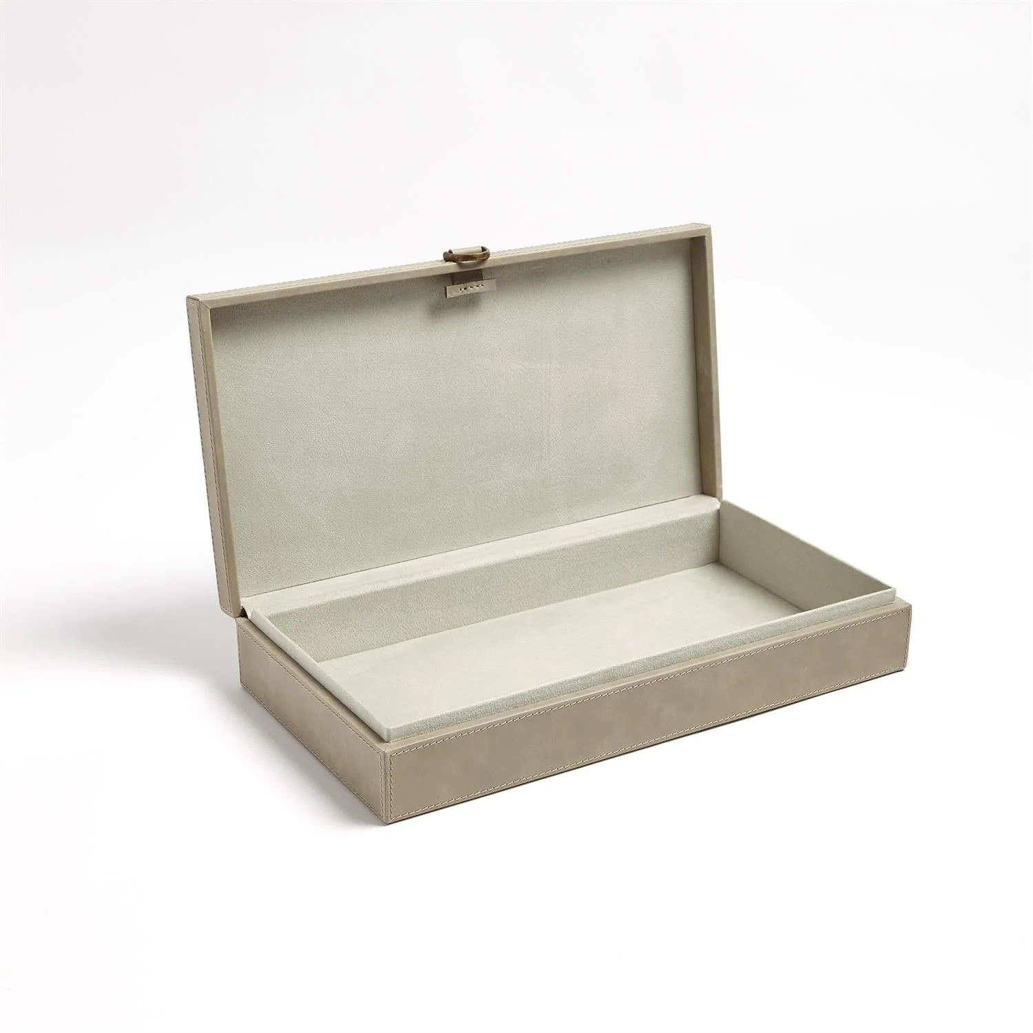 Global Views Marbled Leather D Ring Box - Light Grey - Image 4