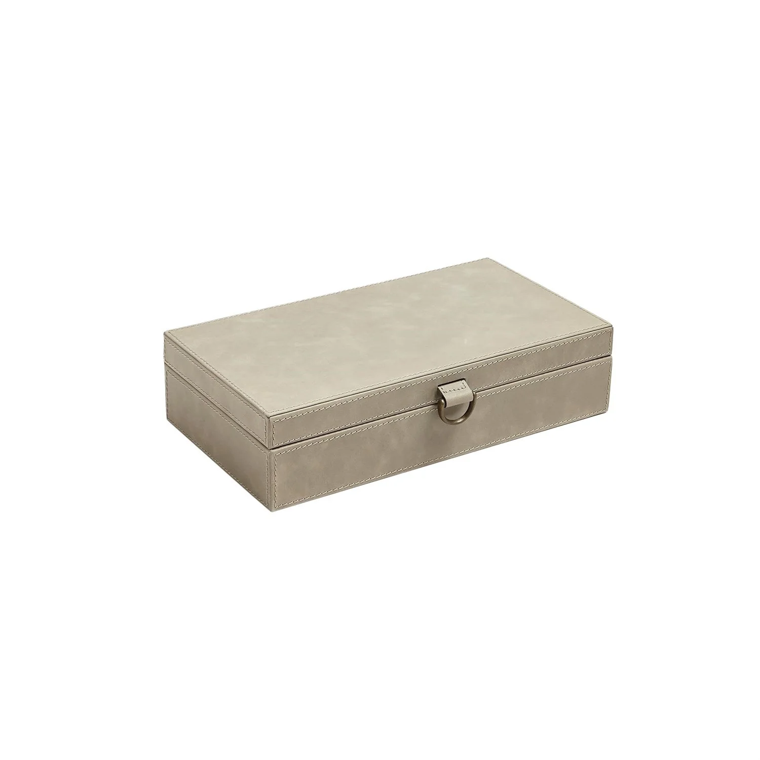 Global Views Marbled Leather D Ring Box - Light Grey - Image 5