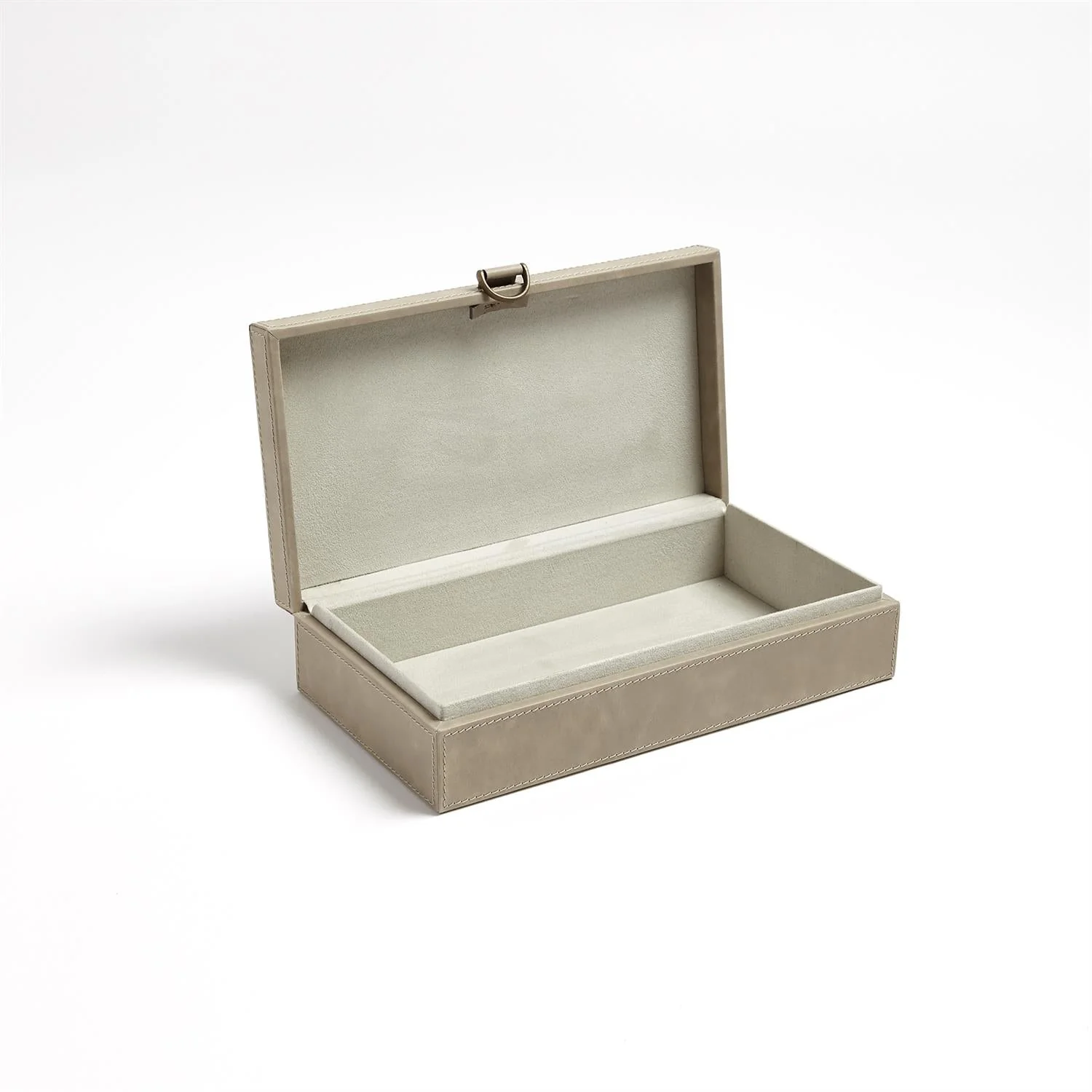 Global Views Marbled Leather D Ring Box - Light Grey - Image 6