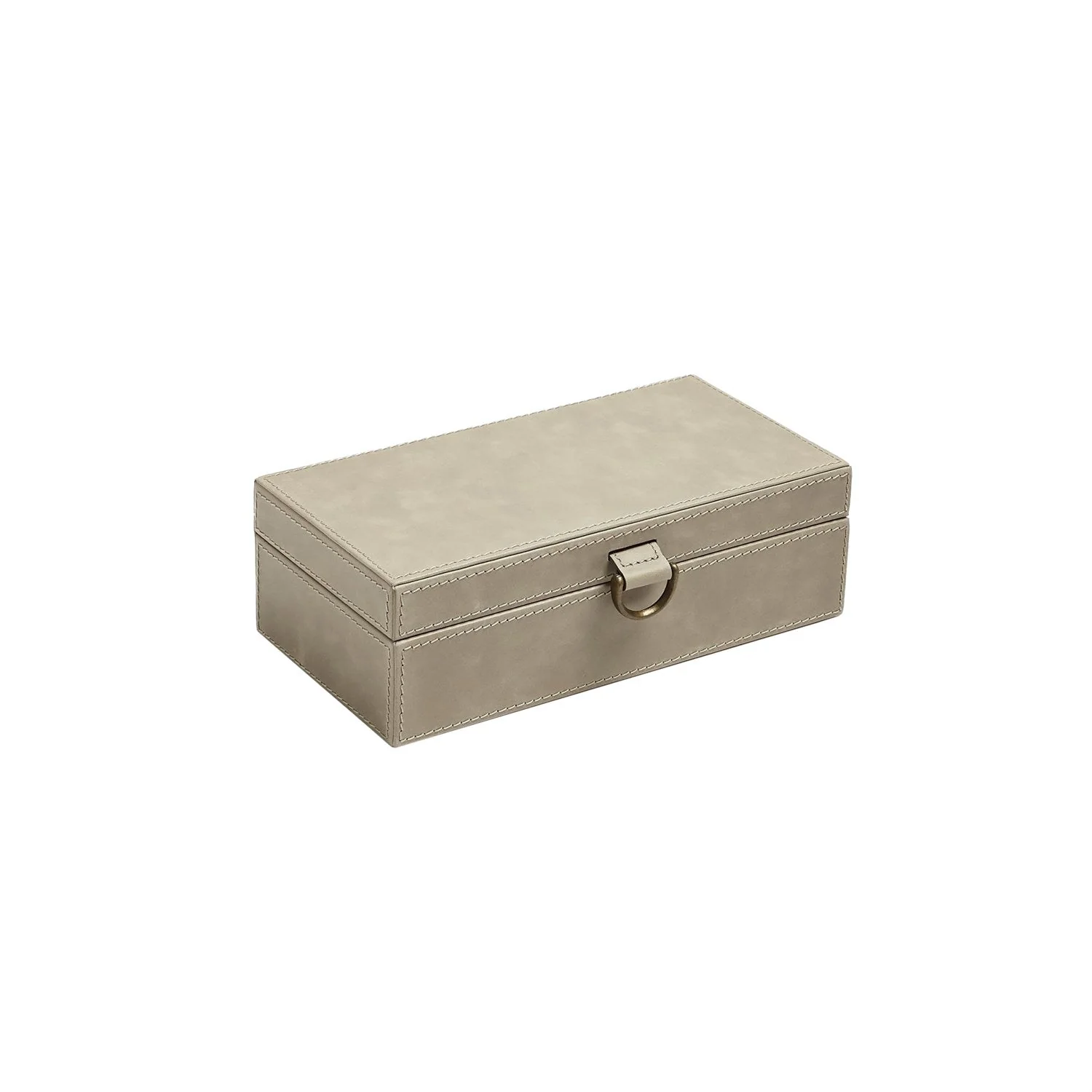 Global Views Marbled Leather D Ring Box - Light Grey - Image 7