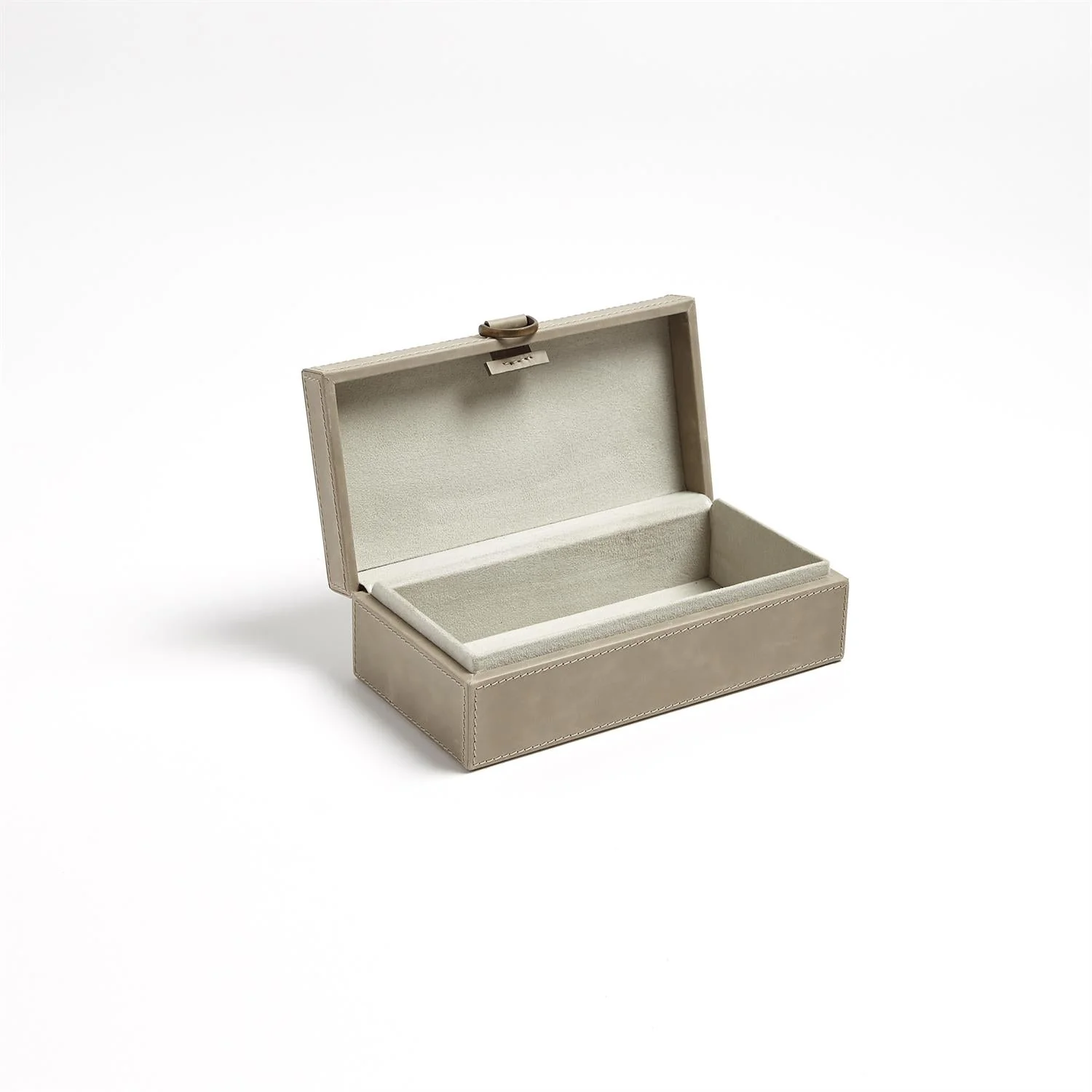 Global Views Marbled Leather D Ring Box - Light Grey - Image 8