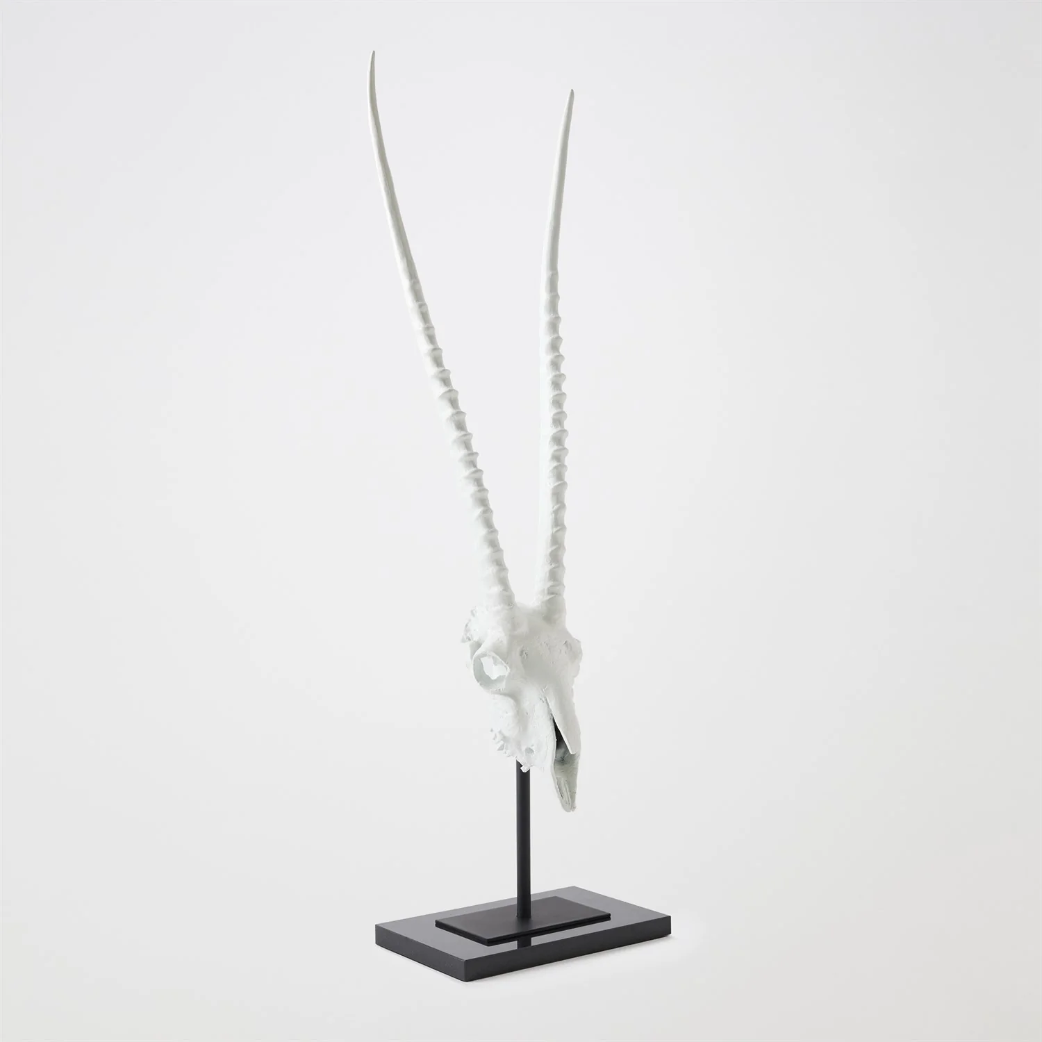 Global Views Matte White Gemsbok Skull Sculpture - Image 2