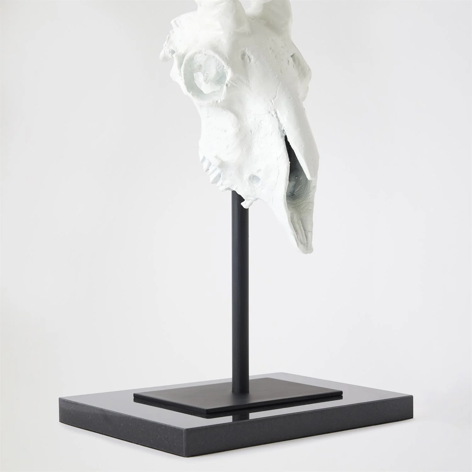 Global Views Matte White Gemsbok Skull Sculpture - Image 6