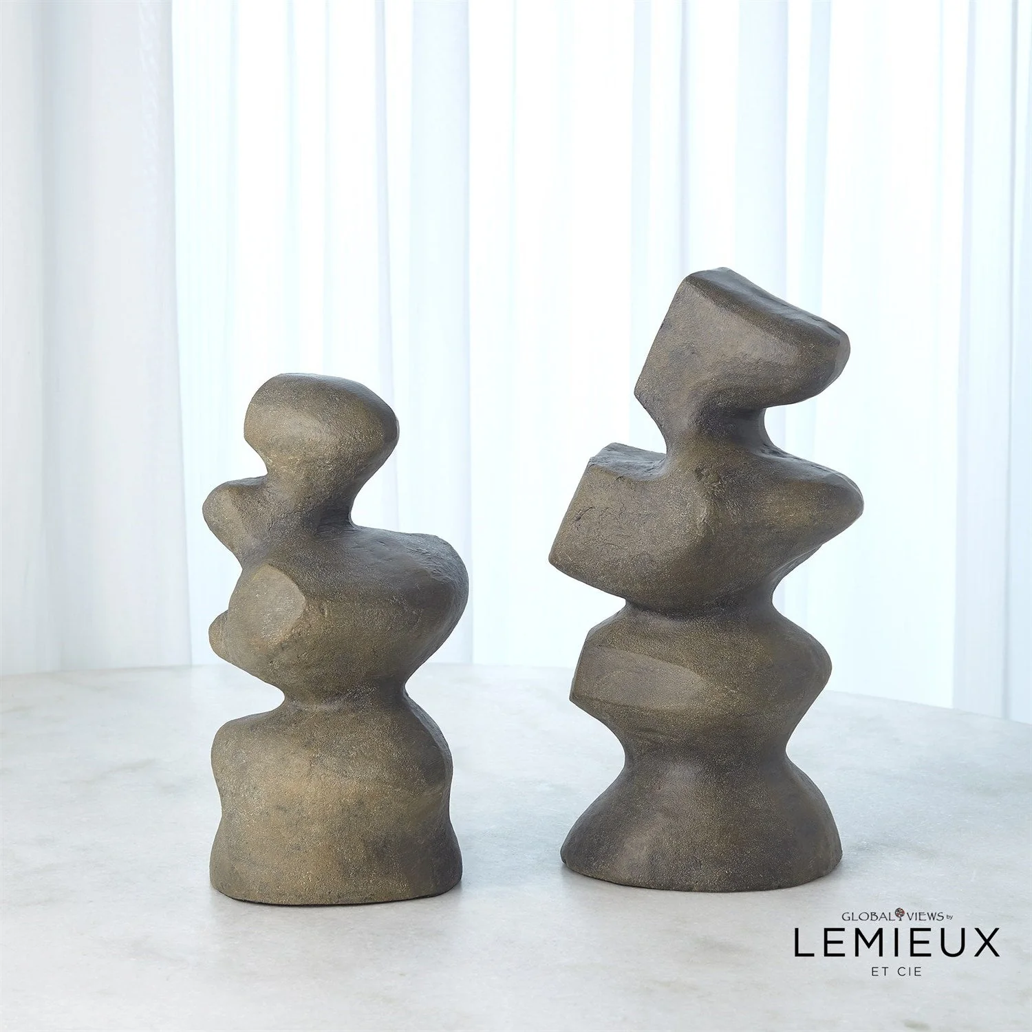 Global Views Mguyon Sculptures - Dark Grey - Set of 2 - Image 2