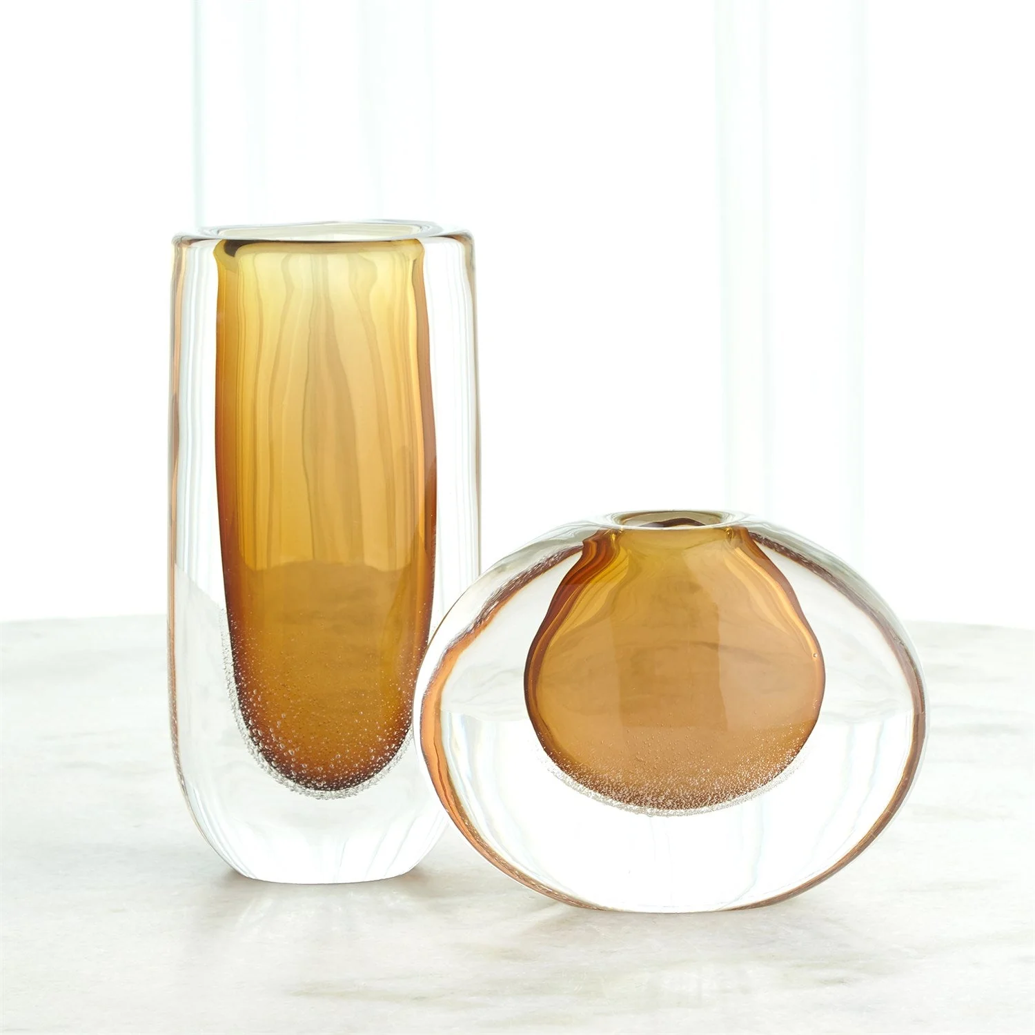 Global Views Micro Bubble Vase - Amber - Image 2