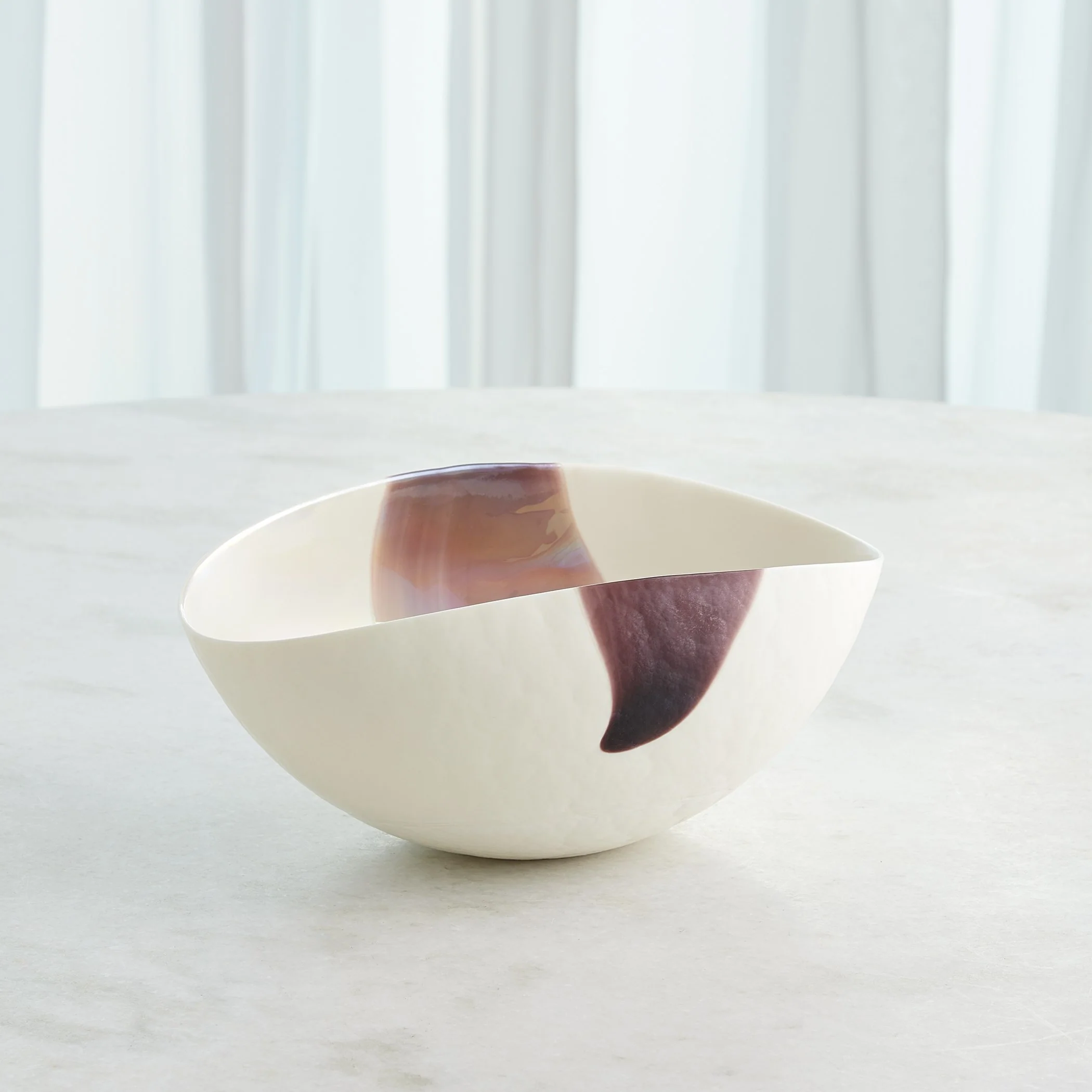 Global Views Mirabelle Bowl Ivory/Plum - Image 4