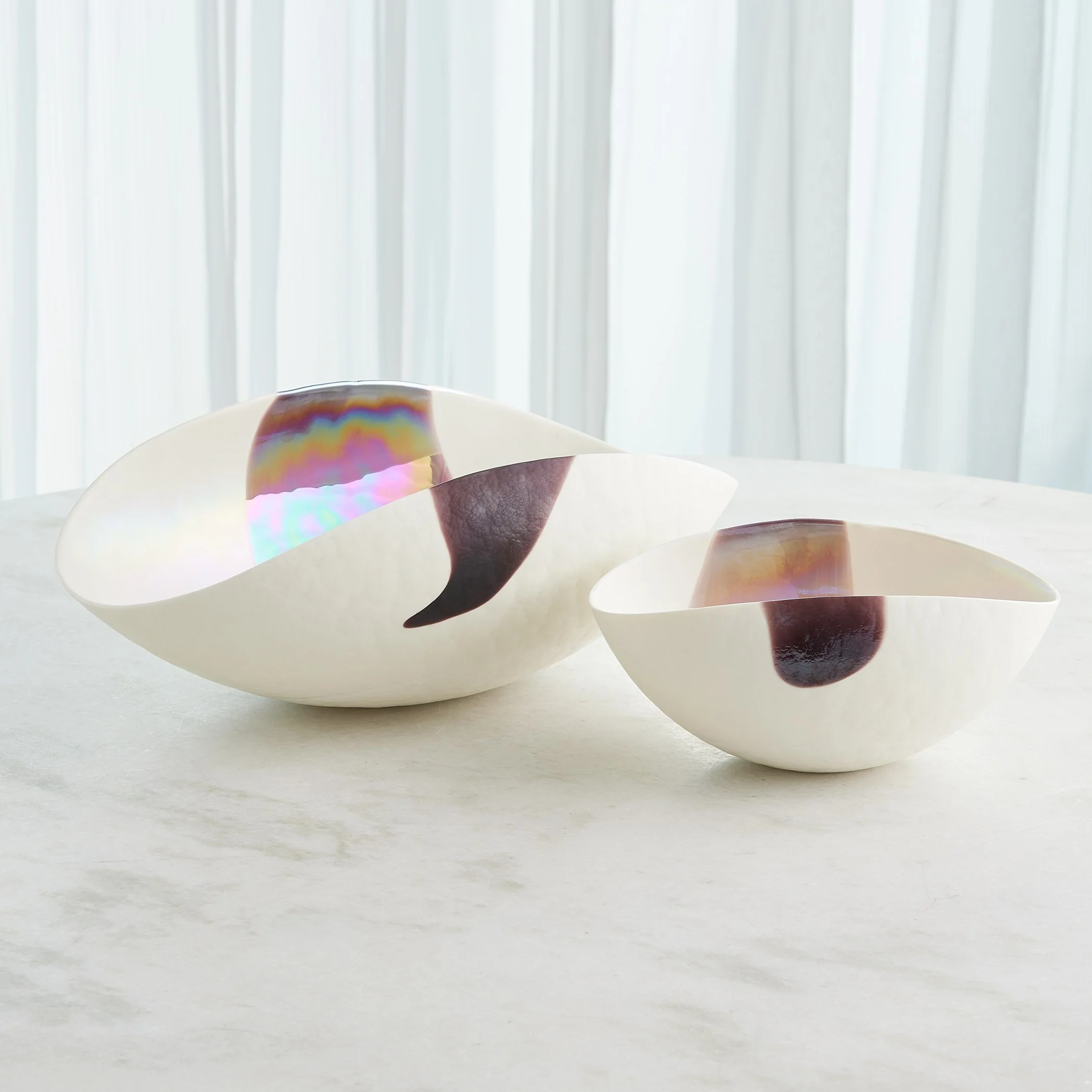 Global Views Mirabelle Bowl Ivory/Plum - Image 5