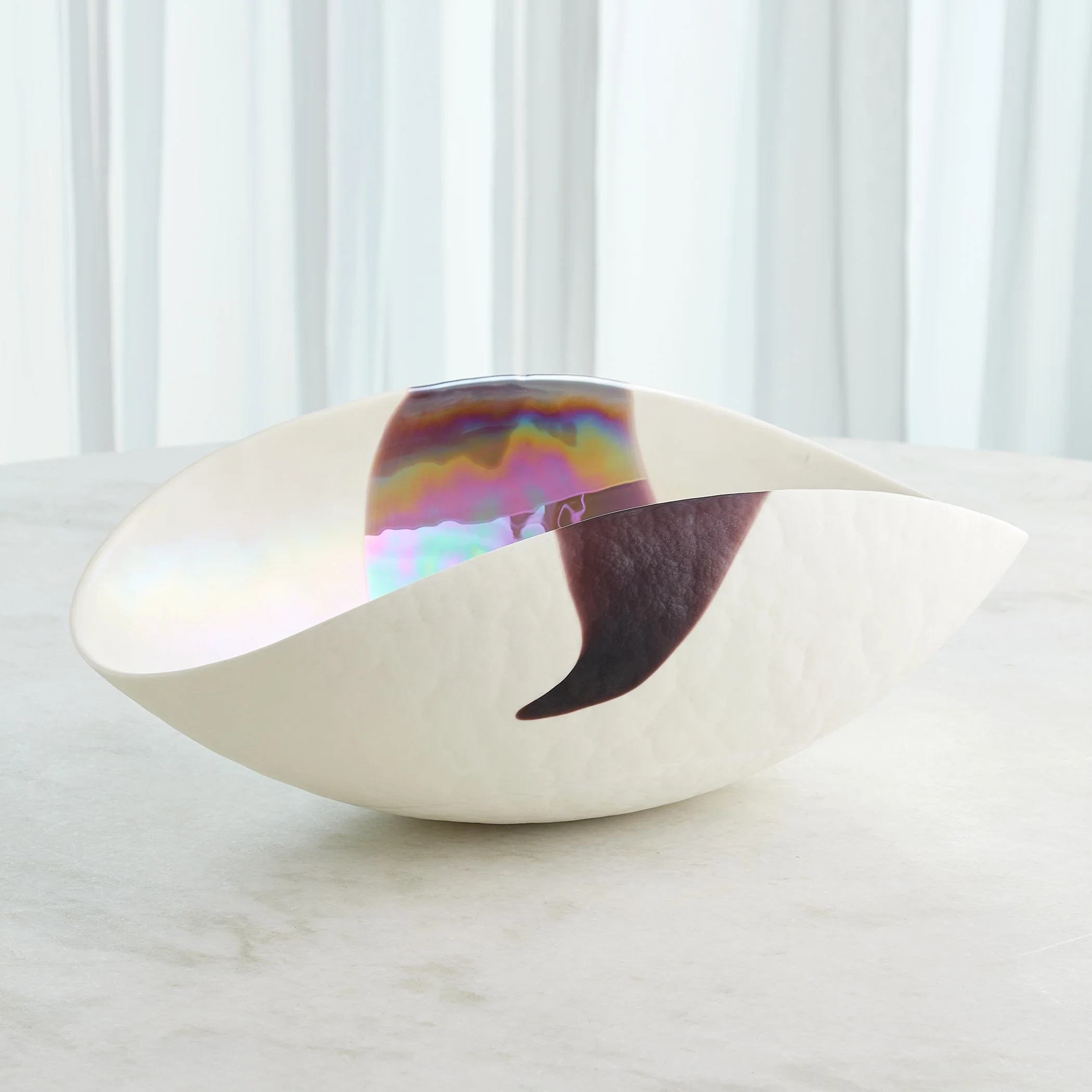 Global Views Mirabelle Bowl Ivory/Plum - Image 9