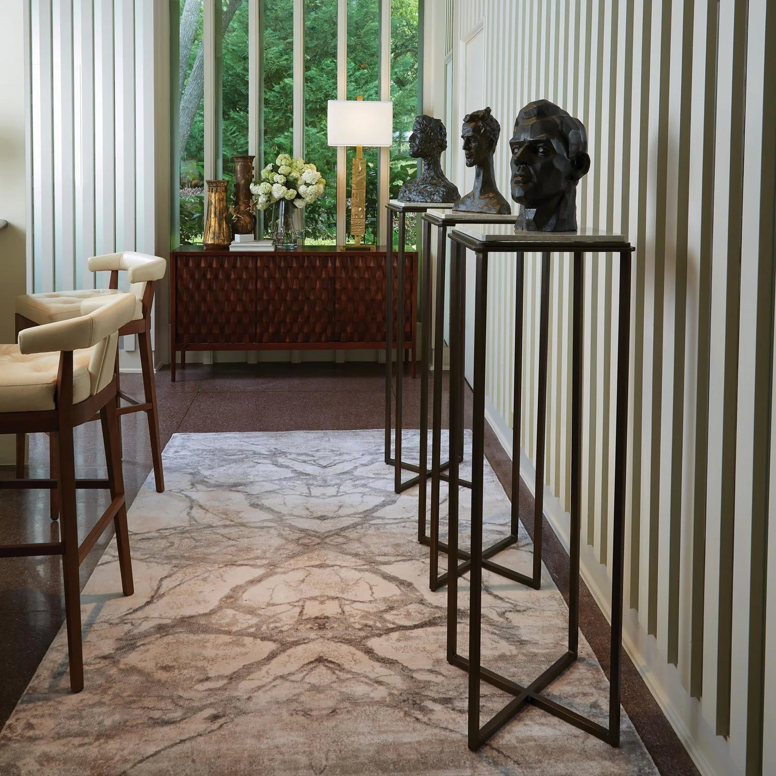 Global Views Mirror Match Marble Rug-Neutrals - Image 6