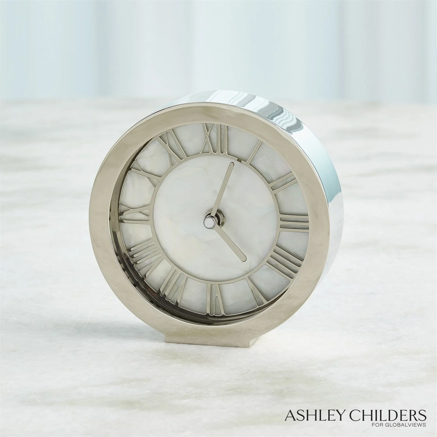 Global Views Mother of Pearl Clock by Ashley Childers - Image 9